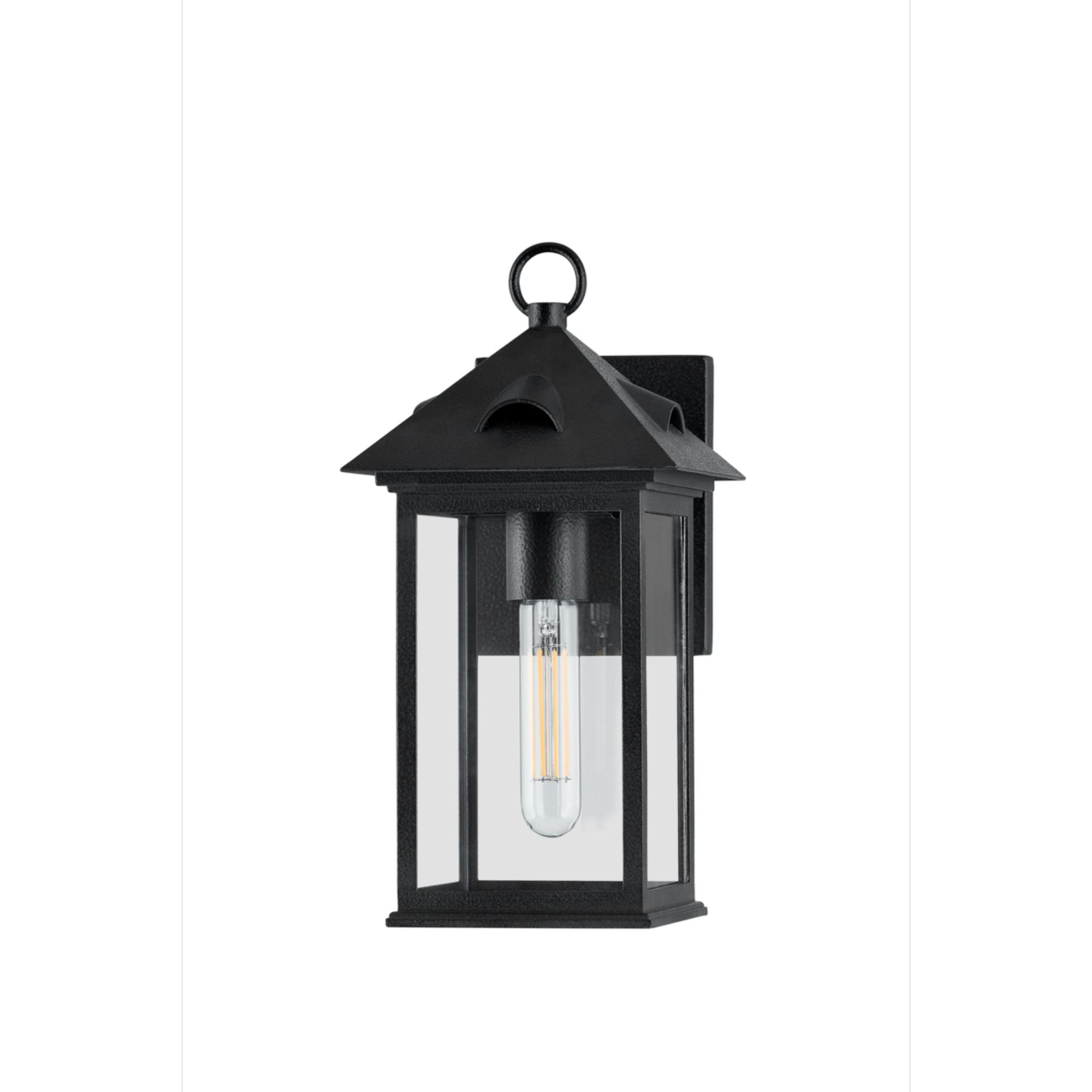 Corning Exterior Wall Sconce 1-Light Outdoor LED in Forged Iron 6.5L x 6.5W x 13H