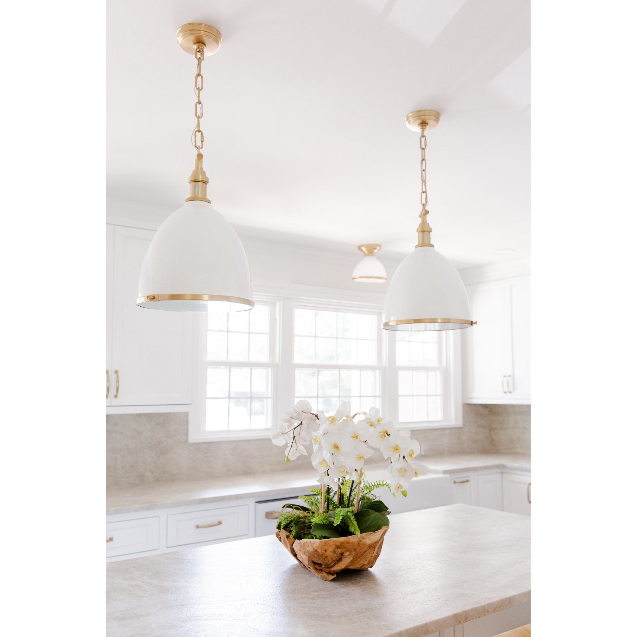 Randolph 1-Light Semi Flush in Aged Brass 10L x 10W x 9.25H