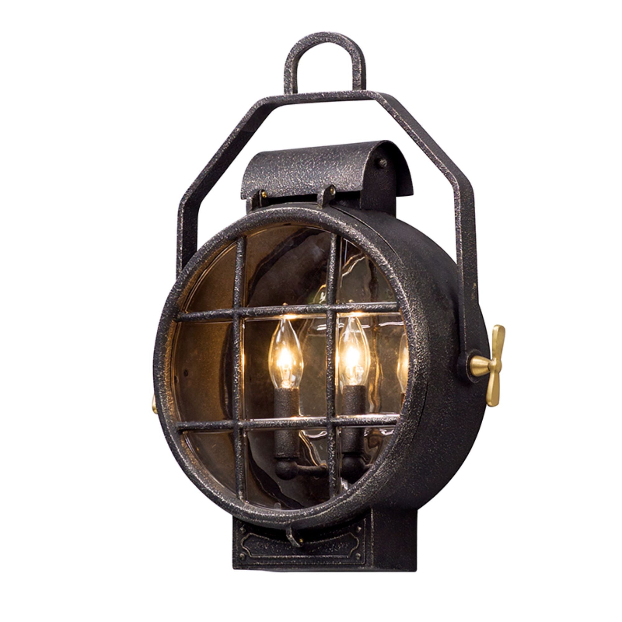Point Lookout Wall Sconce 2-Light Outdoor LED in Aged Pewter 15L x 15W x 19.25H