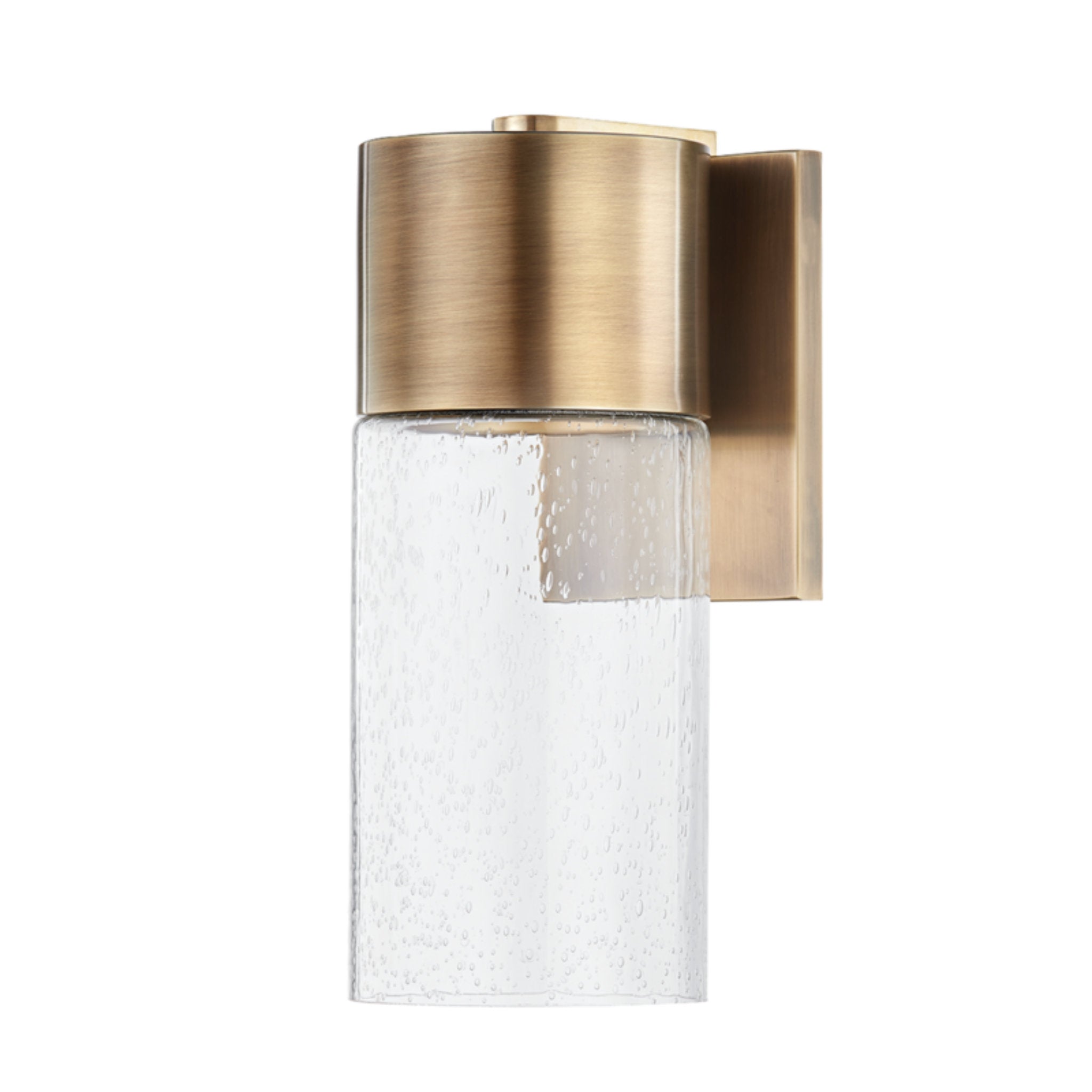 Pristine Wall Sconce 1-Light Outdoor LED in Patina Brass 7L x 7W x 16H