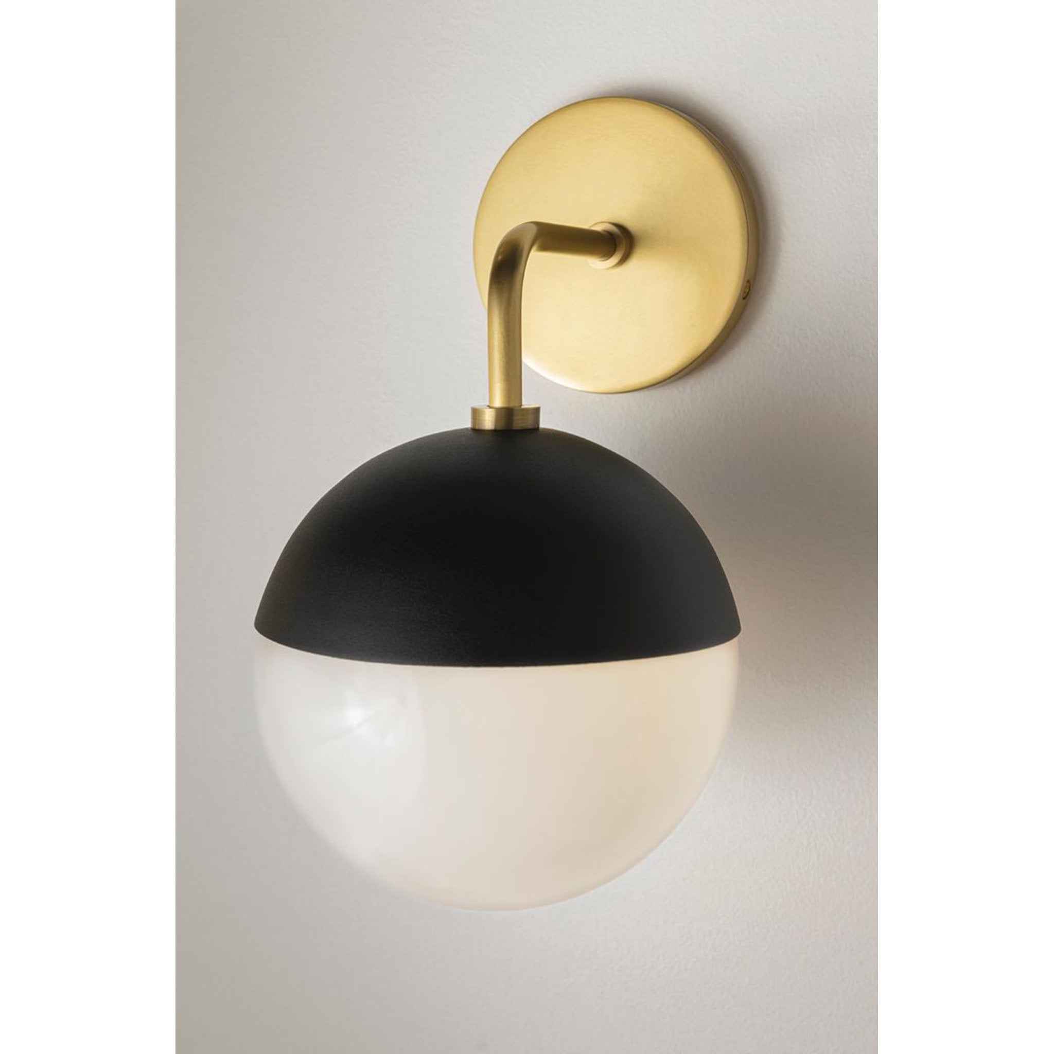 Renee 1-Light Wall Sconce in Aged Brass/Black 5.25L x 6.75W x 11.75H
