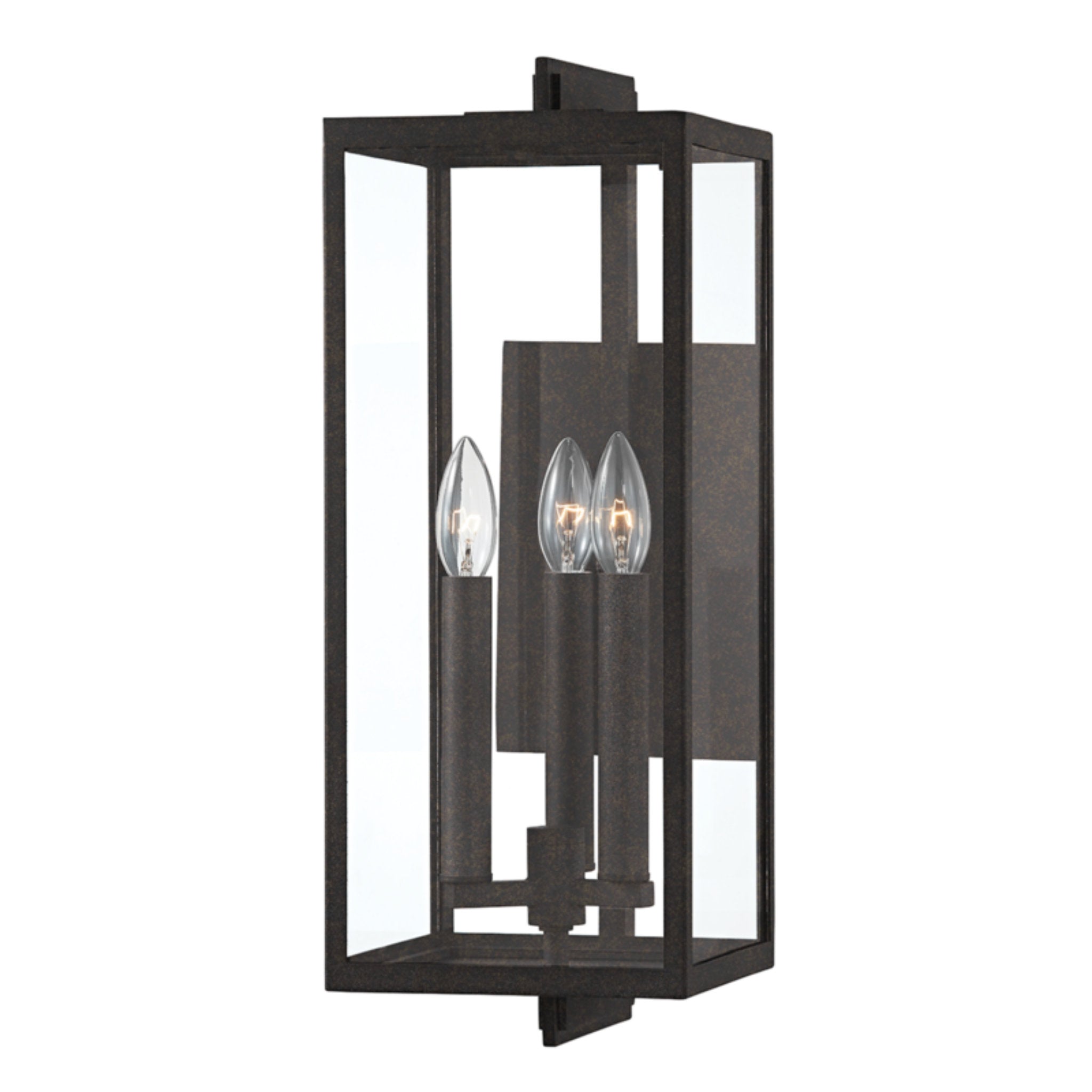 Nico Wall Sconce 3-Light Outdoor LED in French Iron 7.5L x 7.5W x 20H