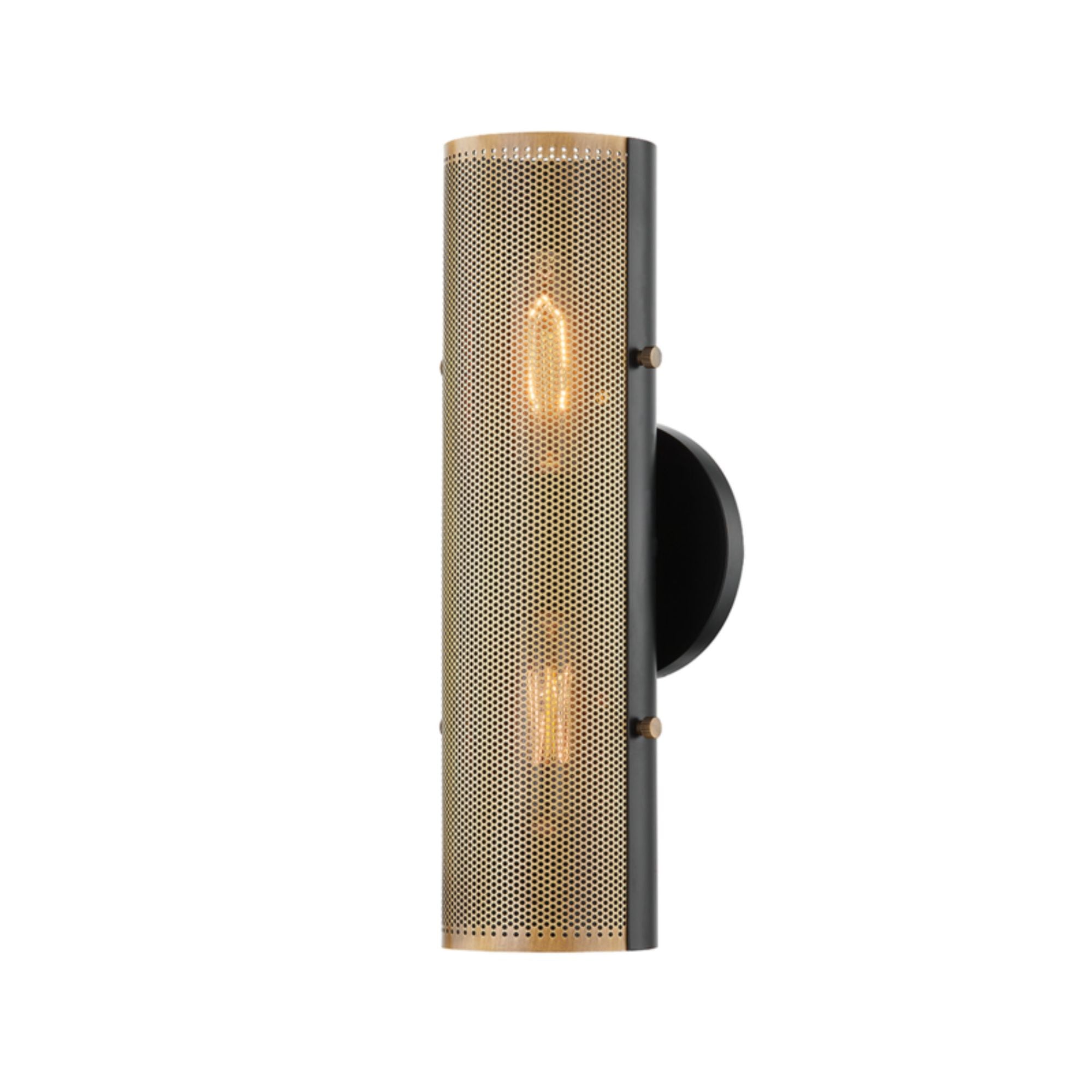 Mikka Wall Sconce 2-Light LED in Patina Brass 4.75L x 4.75W x 13.75H