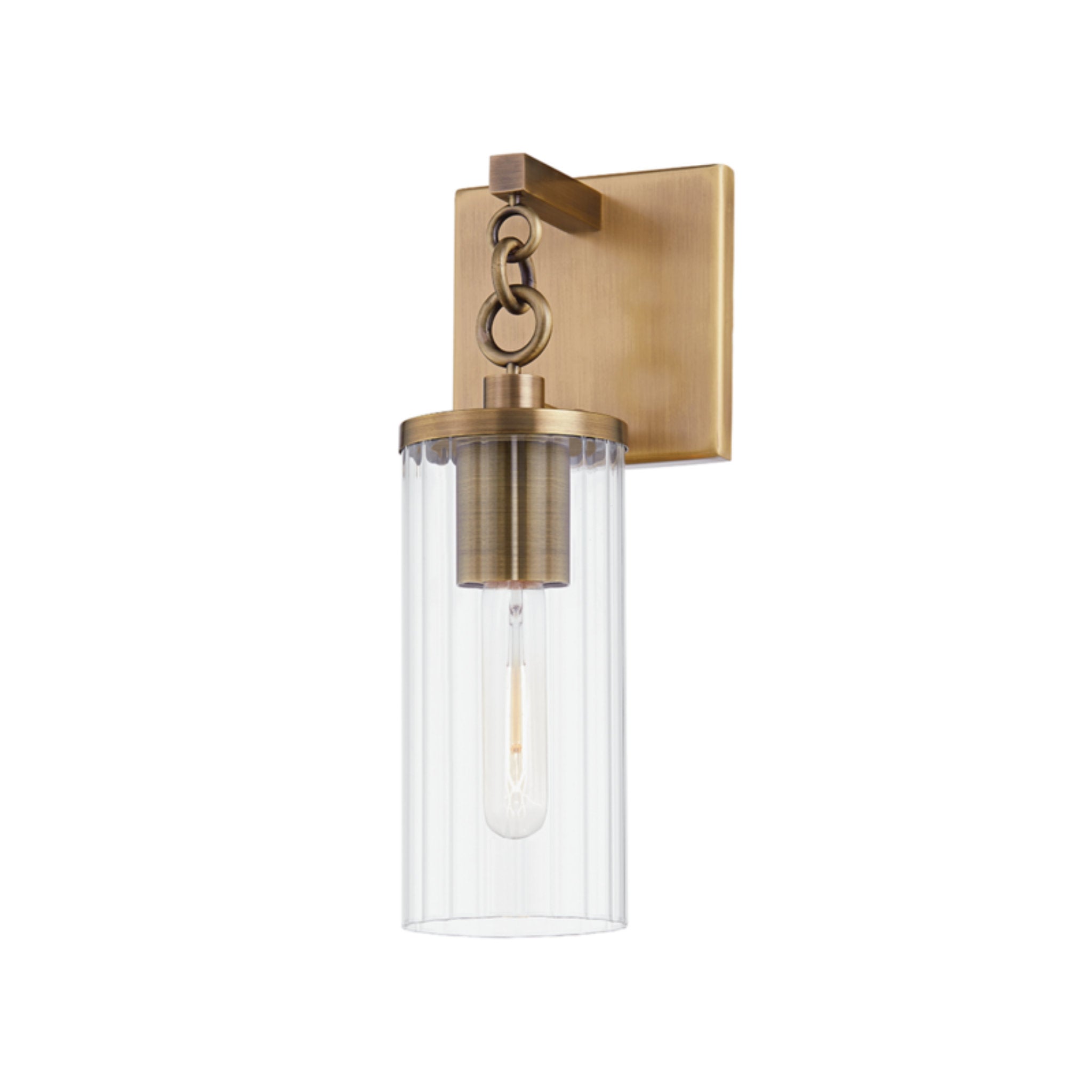 Yucca Wall Sconce 1-Light Outdoor LED in Patina Brass 4.75L x 4.75W x 12.75H