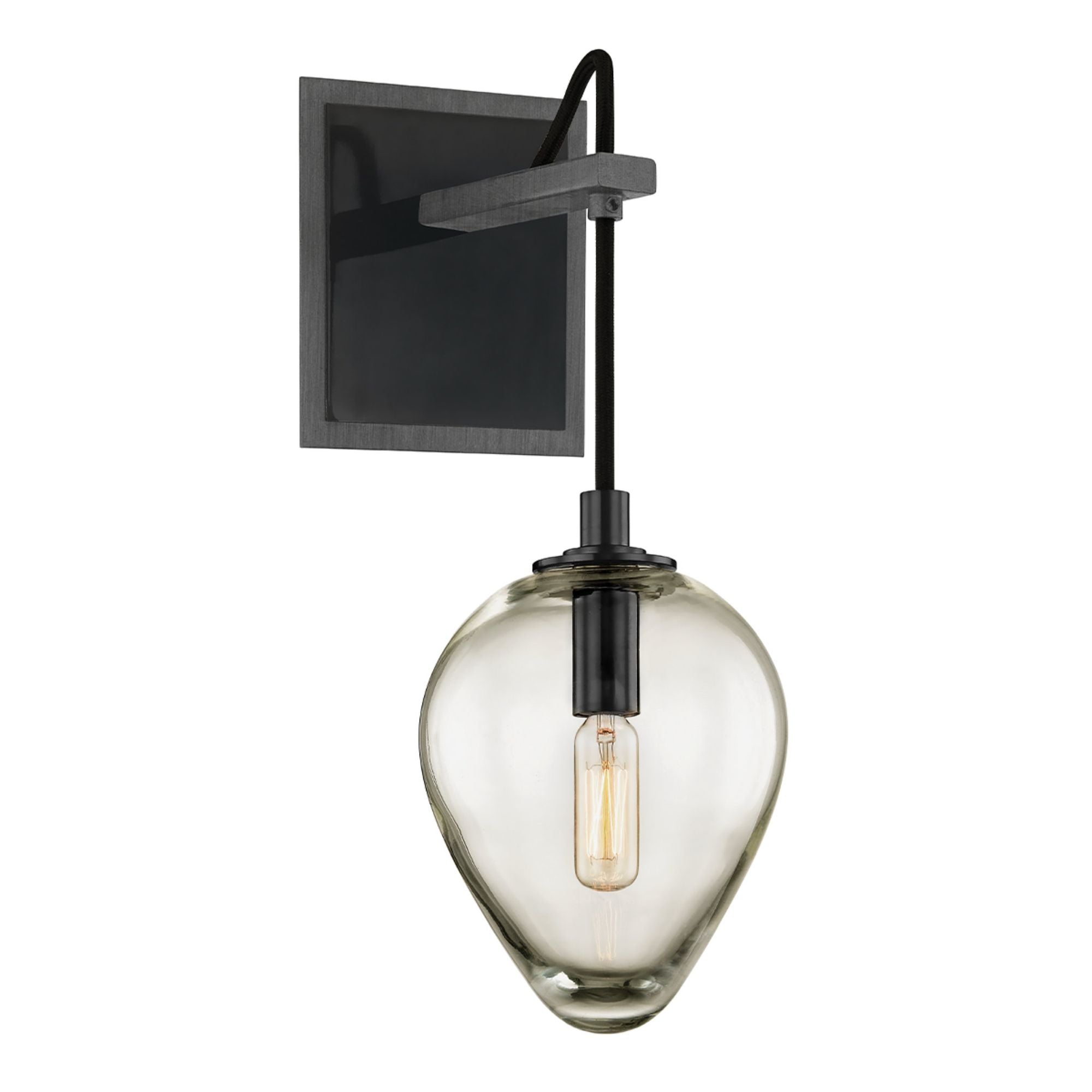 Brixton Wall Sconce 1-Light LED in Graphite/Black Chrome 5.75L x 5.75W x 15H