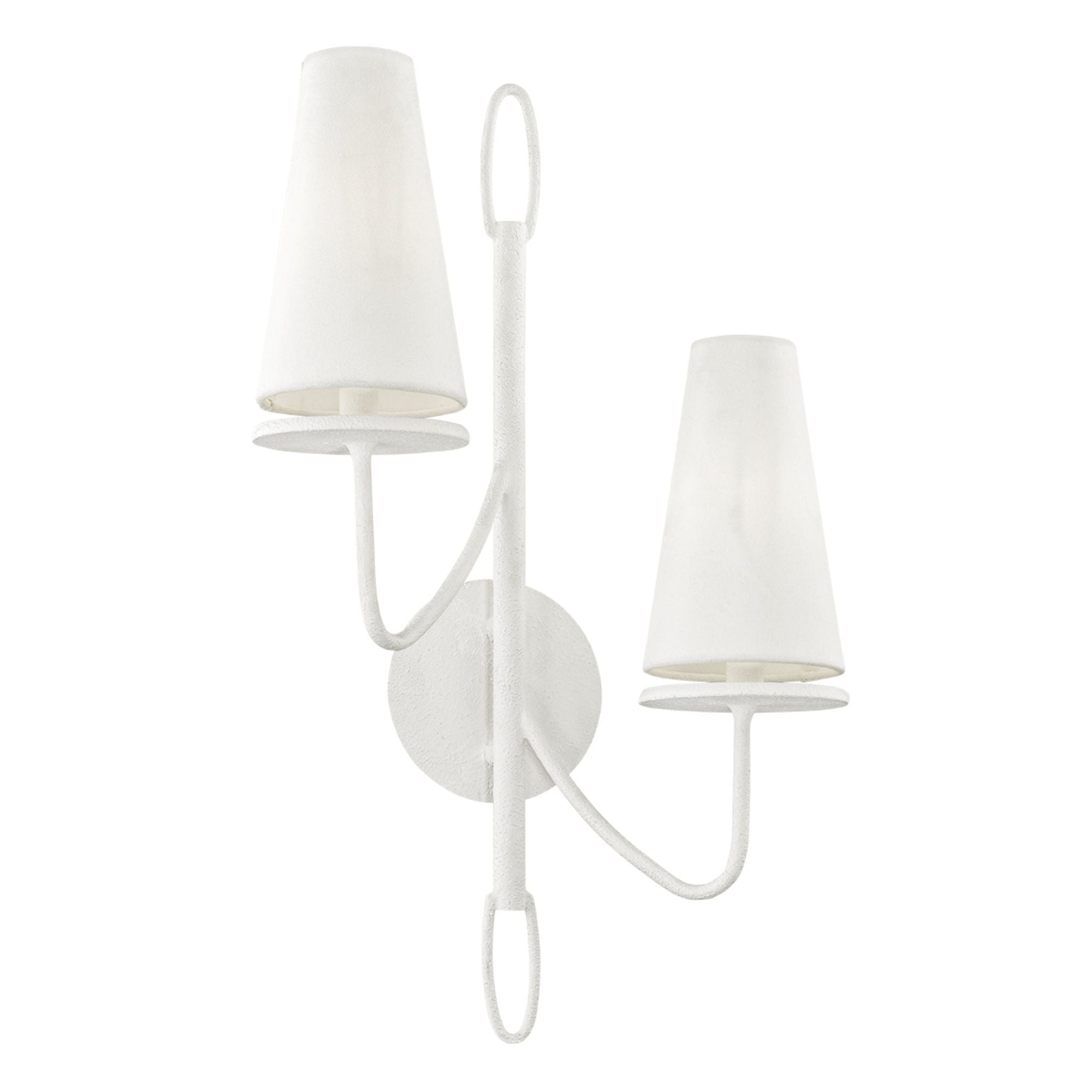 Marcel Wall Sconce 2-Light LED in Gesso White 14L x 14W x 23.5H