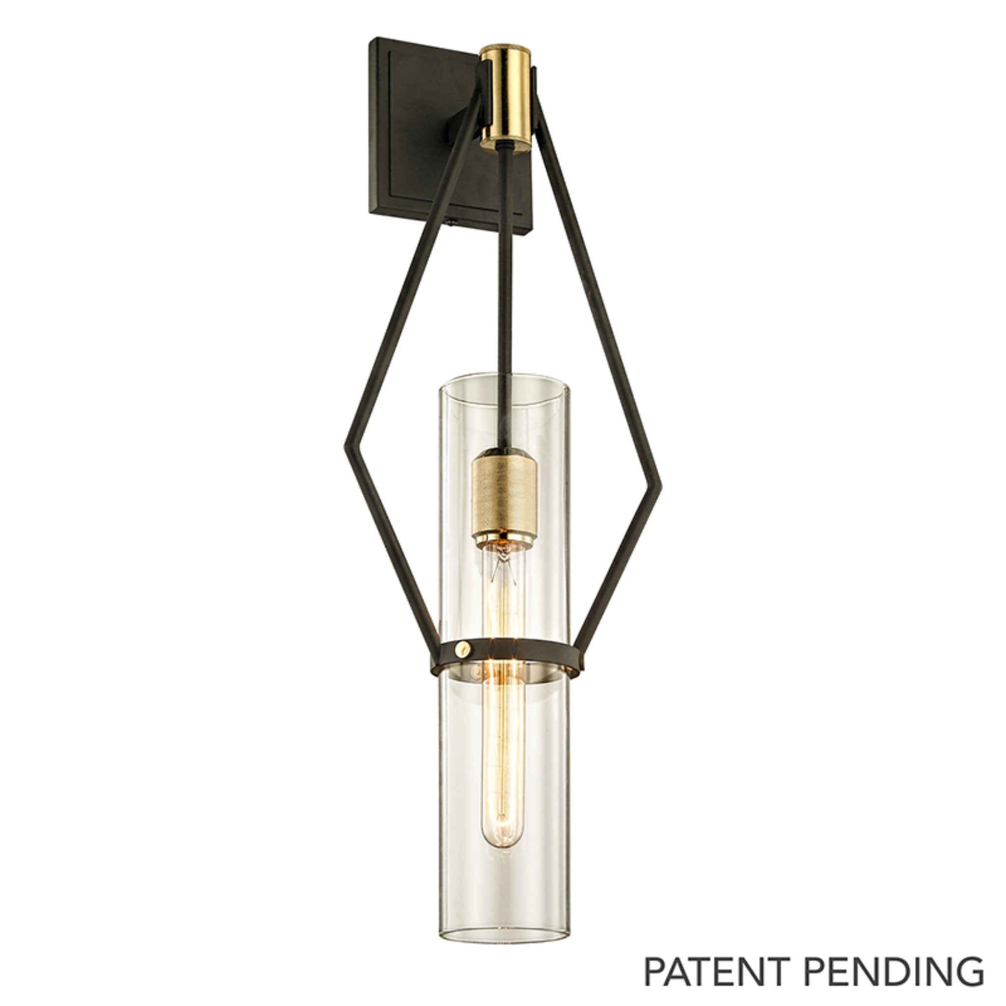 Raef Wall Sconce 1-Light LED in Textured Bronze Brushed Brass 9.5L x 9.5W x 25.5H