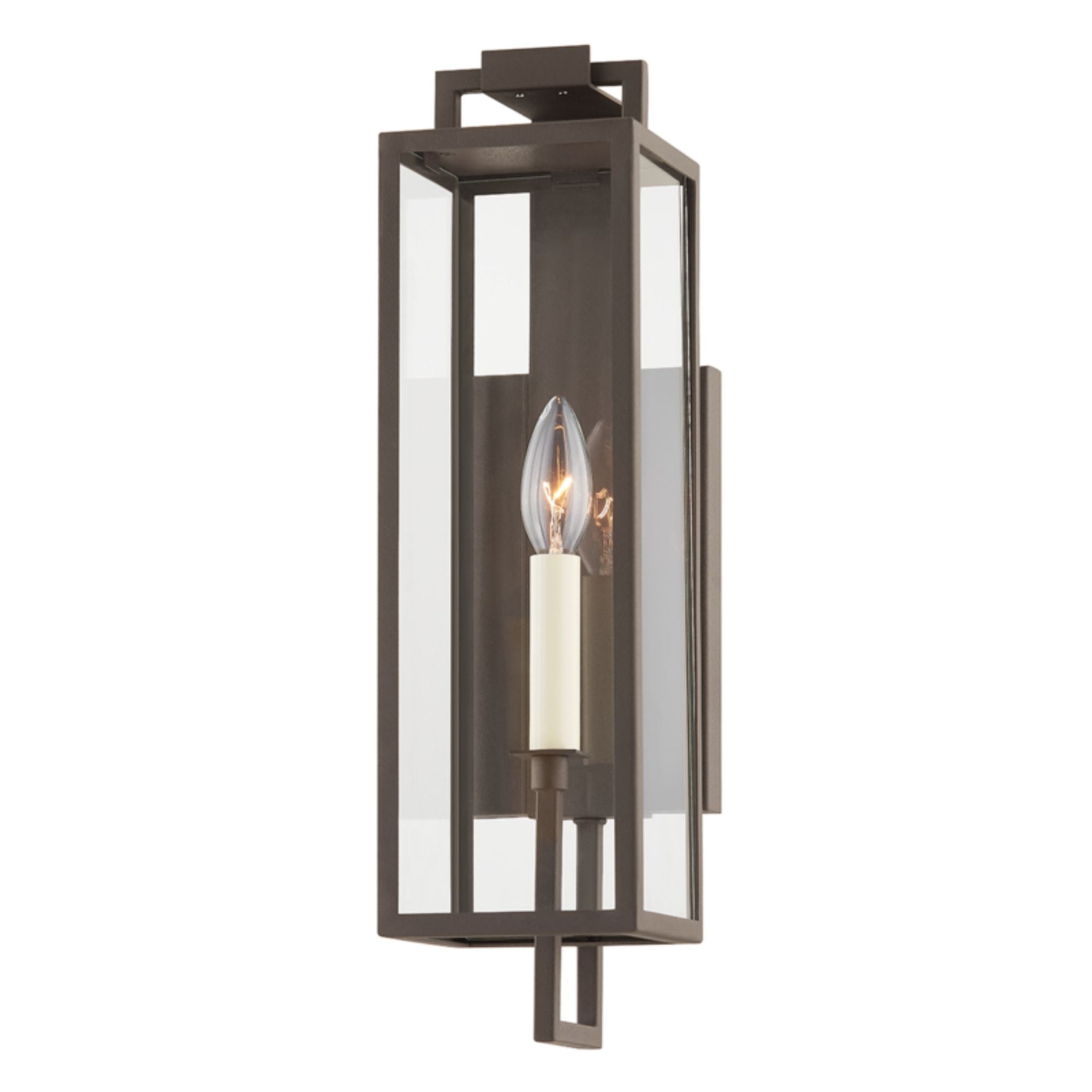 Beckham Wall Sconce 1-Light Outdoor LED in Textured Bronze 4.75L x 4.75W x 16.5H