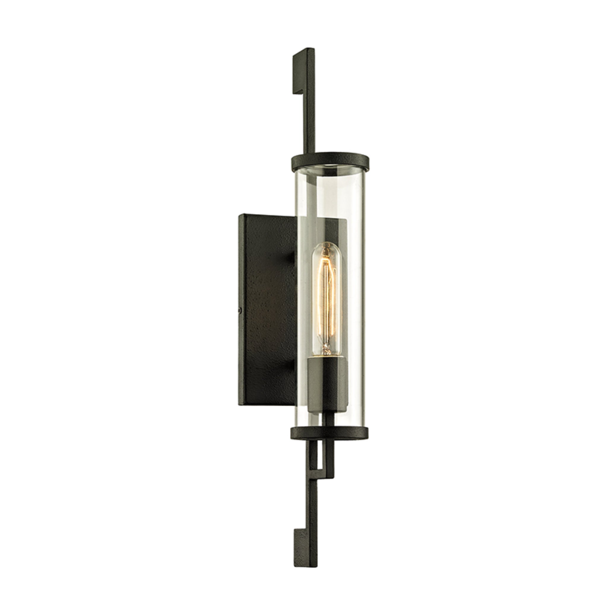 Park Slope Wall Sconce 1-Light Outdoor LED in Forged Iron 4.5L x 4.5W x 21H