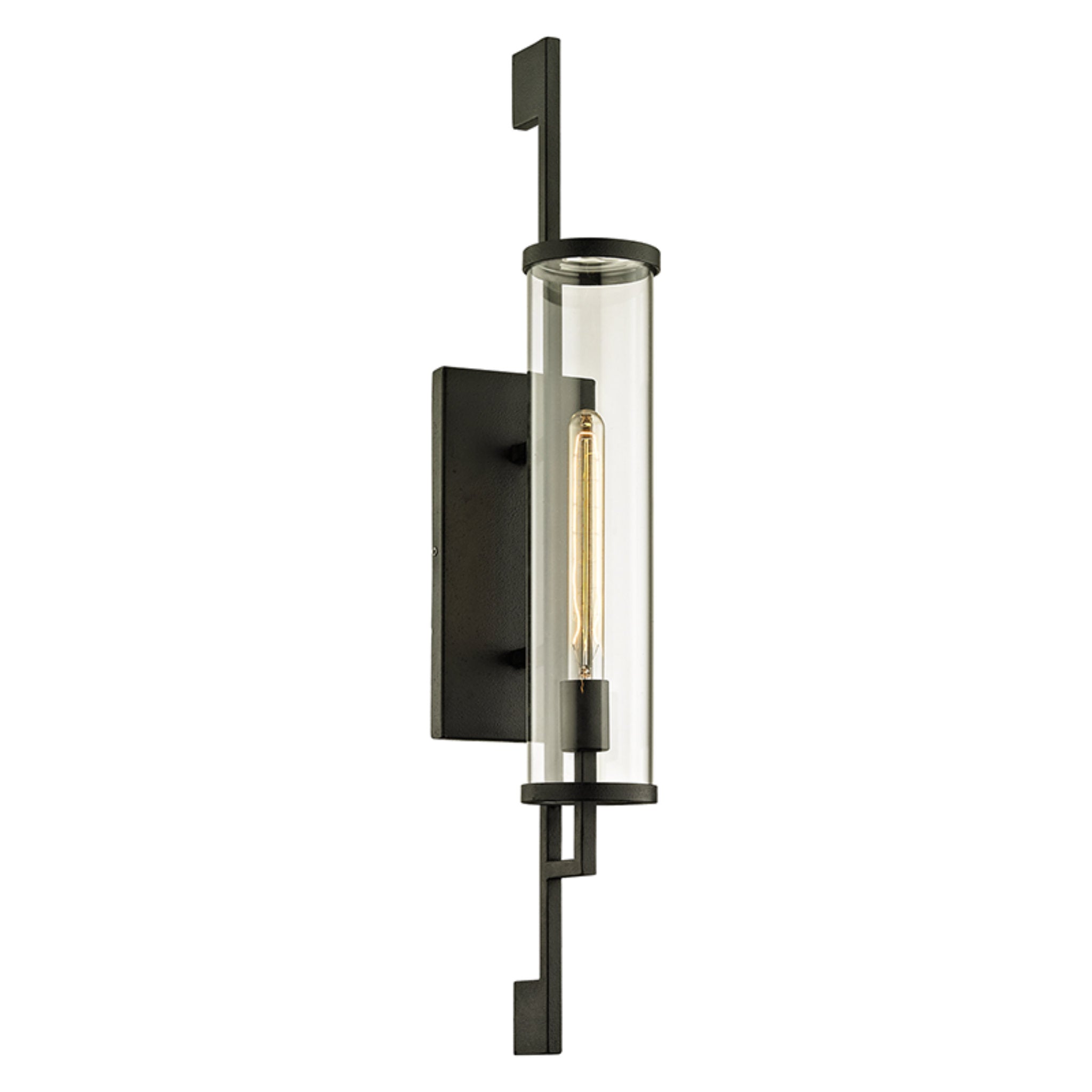 Park Slope Wall Sconce 1-Light Outdoor LED in Forged Iron 5.75L x 5.75W x 32H