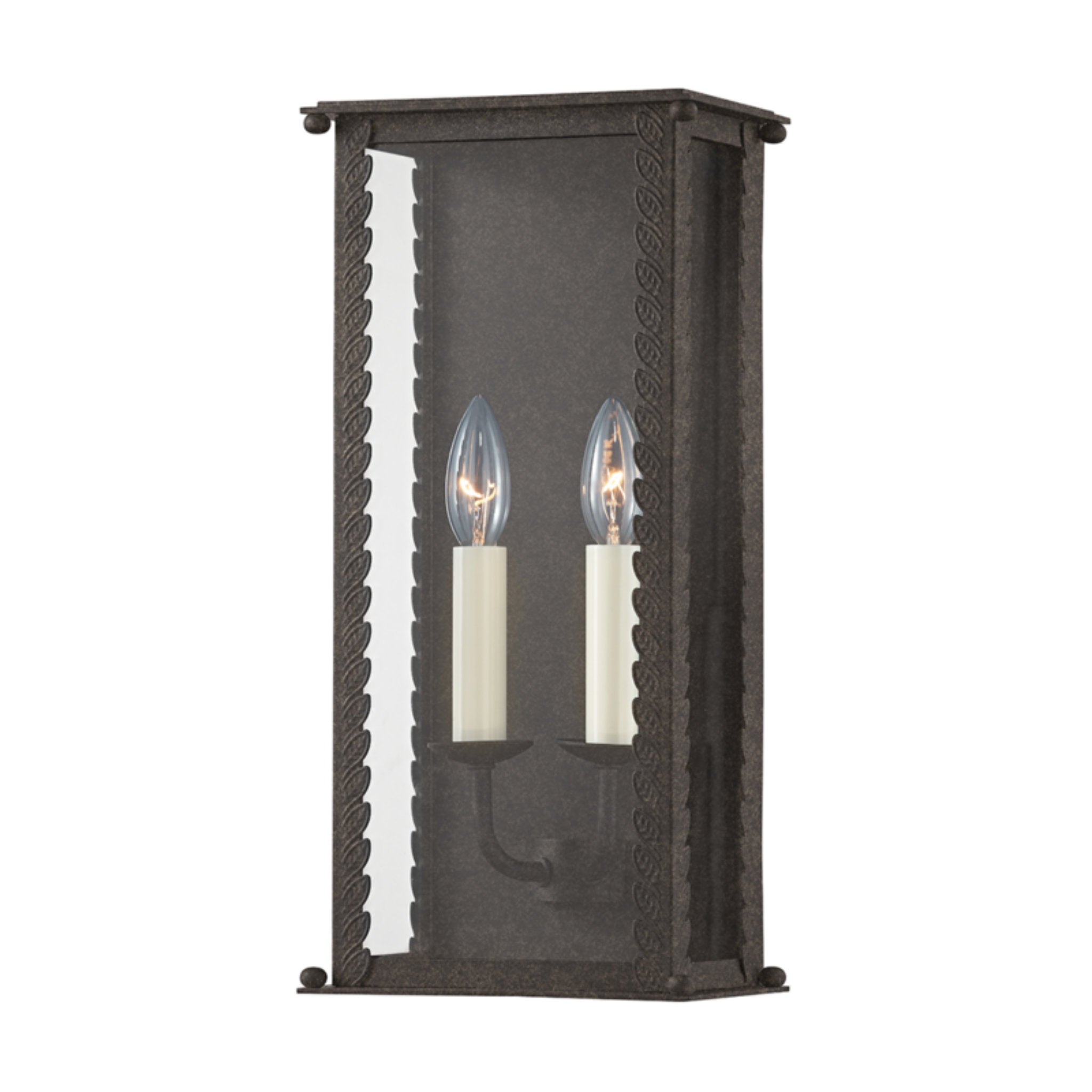 Zuma Wall Sconce 2-Light Outdoor LED in French Iron 7.75L x 7.75W x 16.5H