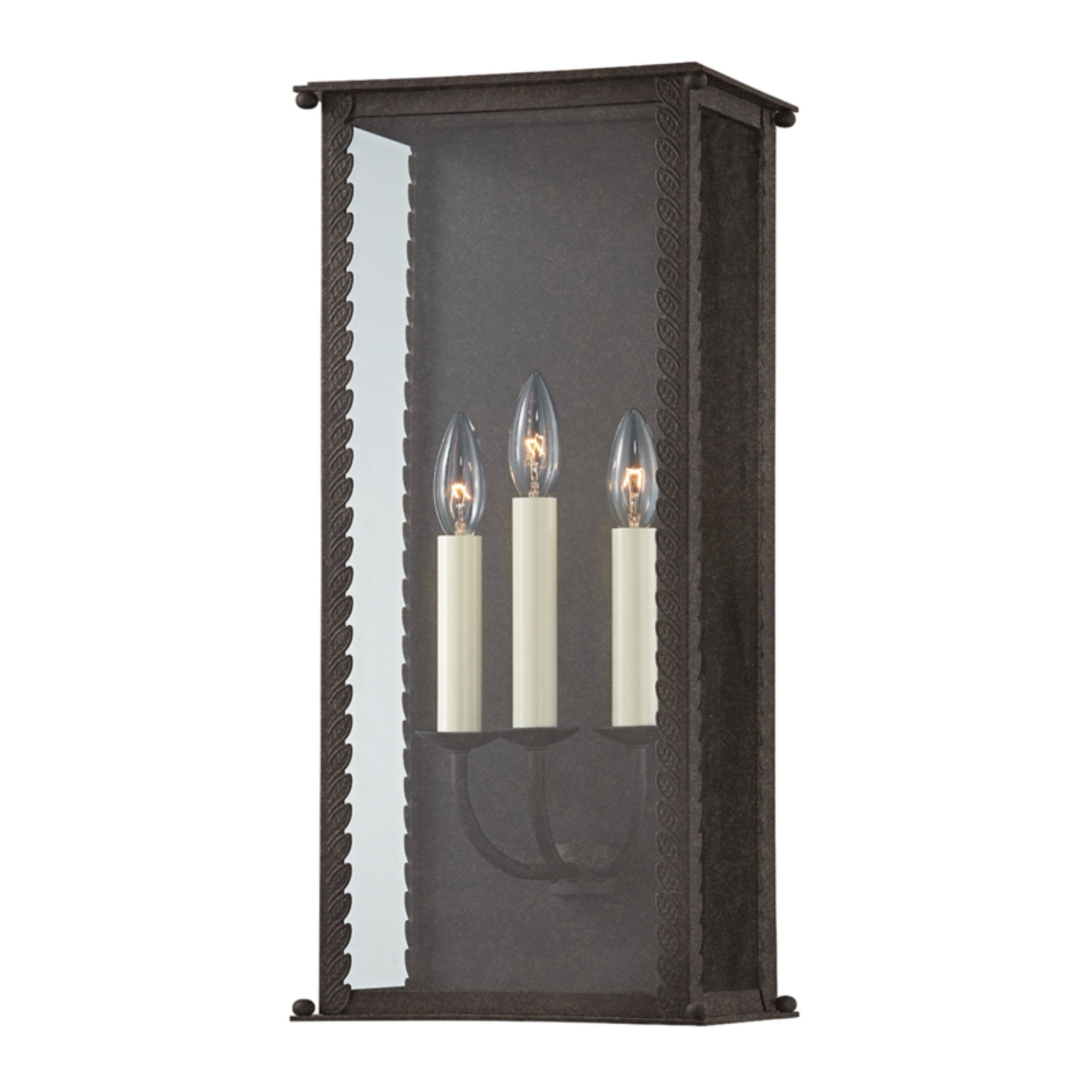 Zuma Wall Sconce 3-Light Outdoor LED in French Iron 9.5L x 9.5W x 21.25H