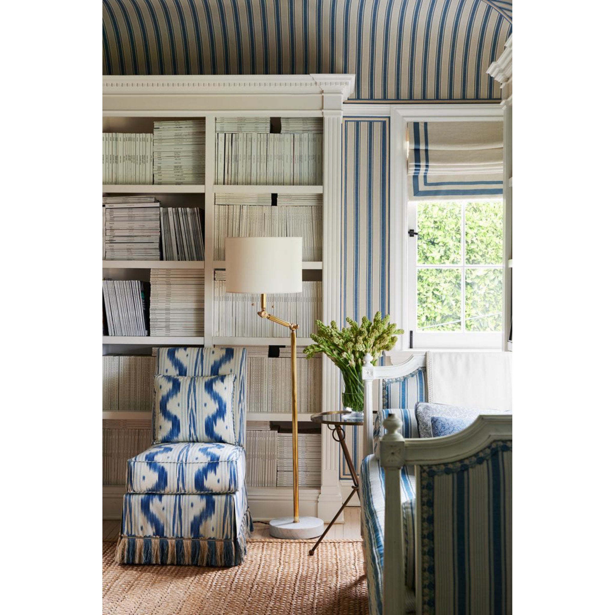 Essex 2-Light Floor Lamp in Aged Brass by Mark D. Sikes 16L x 16W x 53H