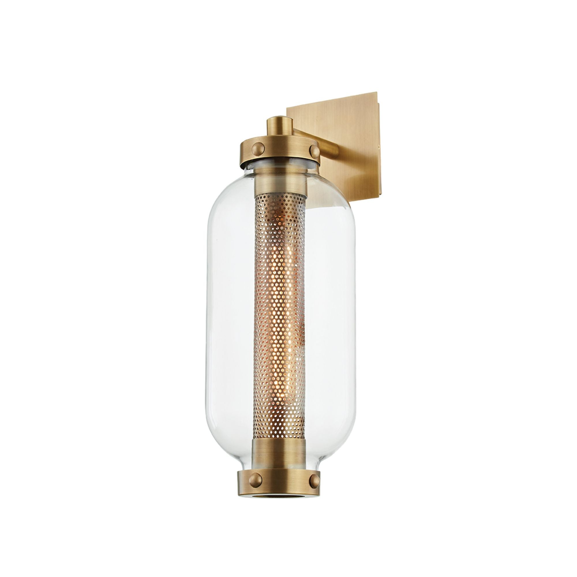 Atwater Wall Sconce 1-Light Outdoor LED in Patina Brass 6.5L x 6.5W x 18.75H
