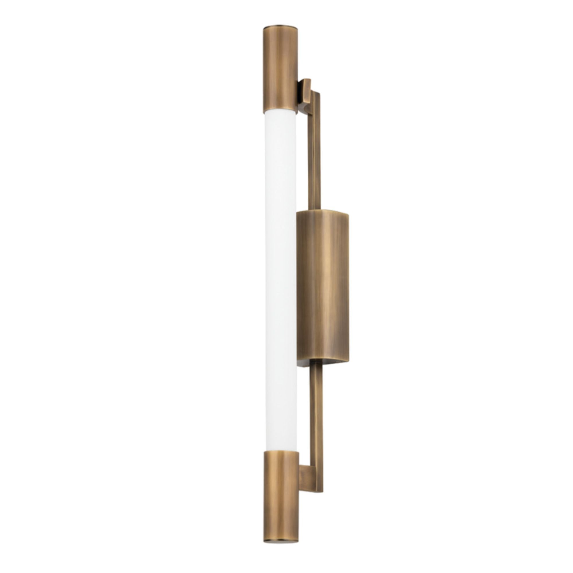 Merced Wall Sconce 2-Light LED in Patina Brass 2.75L x 2.75W x 23.5H