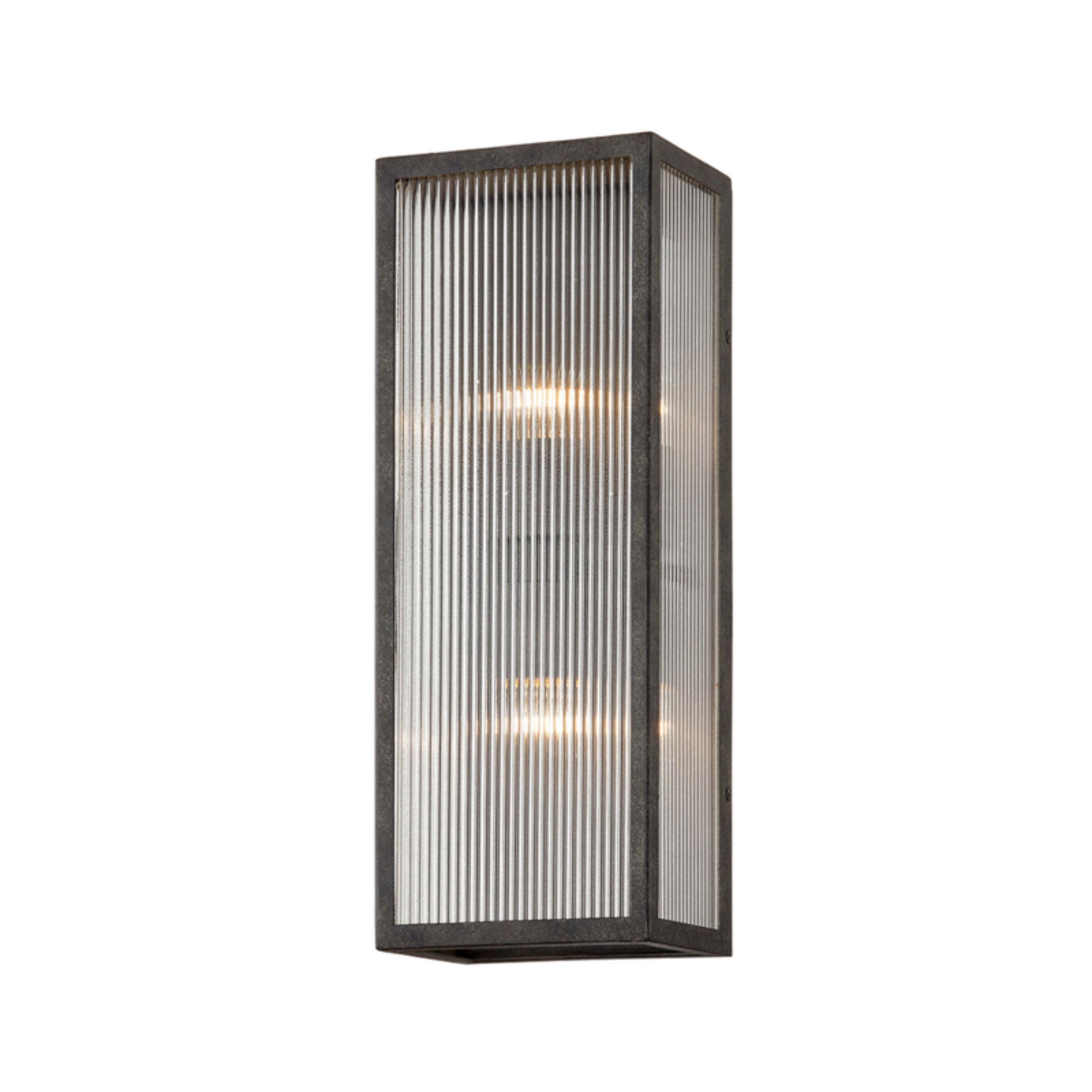 Tisoni Wall Sconce 2-Light Outdoor LED in French Iron 6.5L x 6.5W x 17.5H
