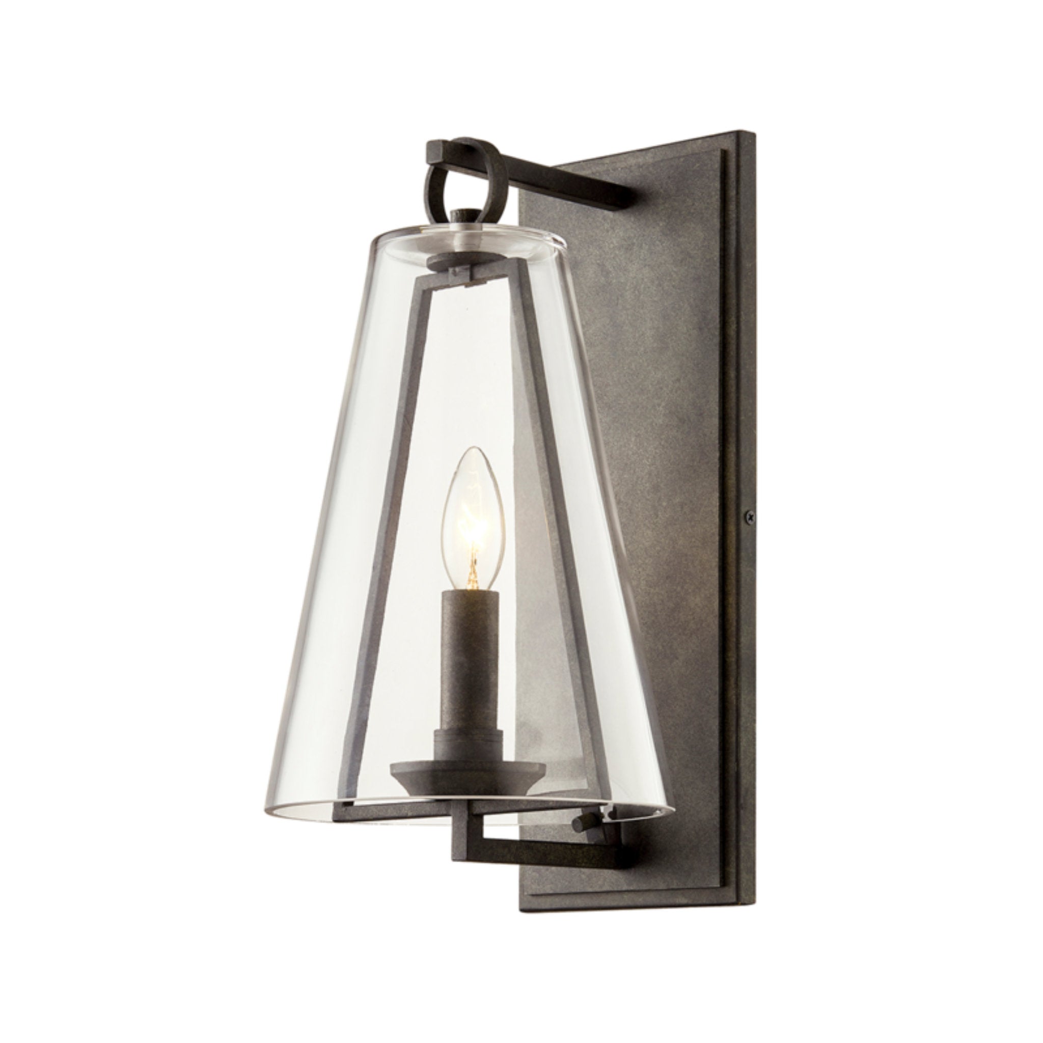 Adamson Wall Sconce 1-Light Outdoor LED in French Iron 8L x 8W x 15.5H