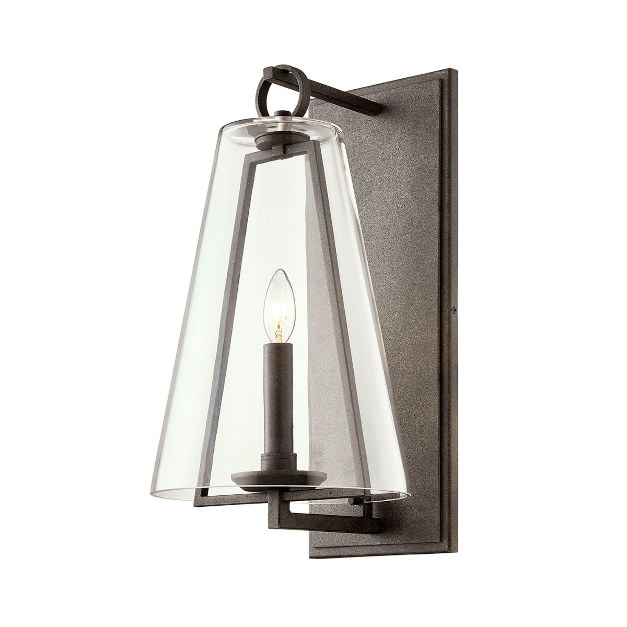 Adamson Wall Sconce 1-Light Outdoor LED in French Iron 10L x 10W x 19H