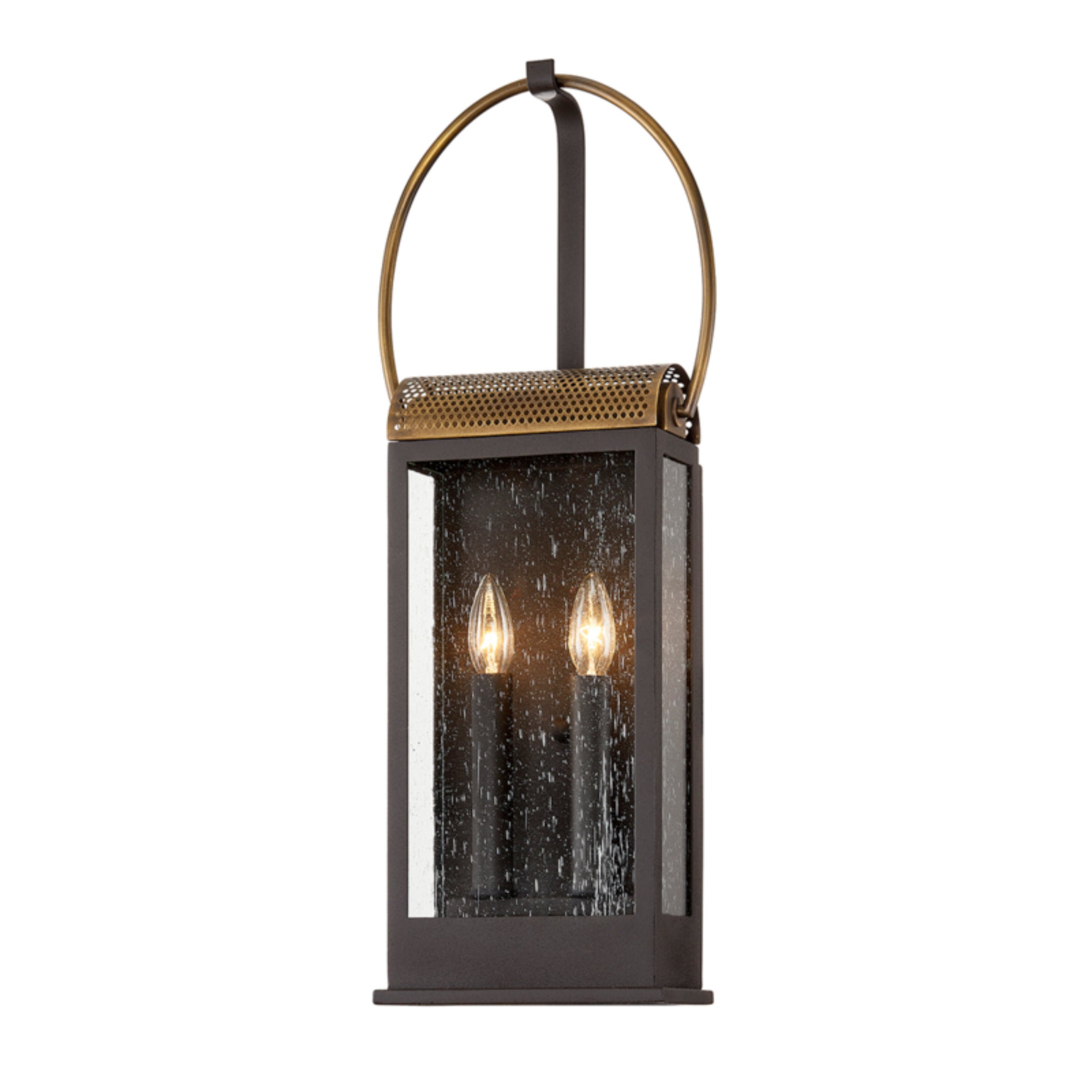 Holmes Wall Sconce 2-Light Outdoor LED in Holmes Bronze/Brass 9.5L x 9.5W x 25.5H