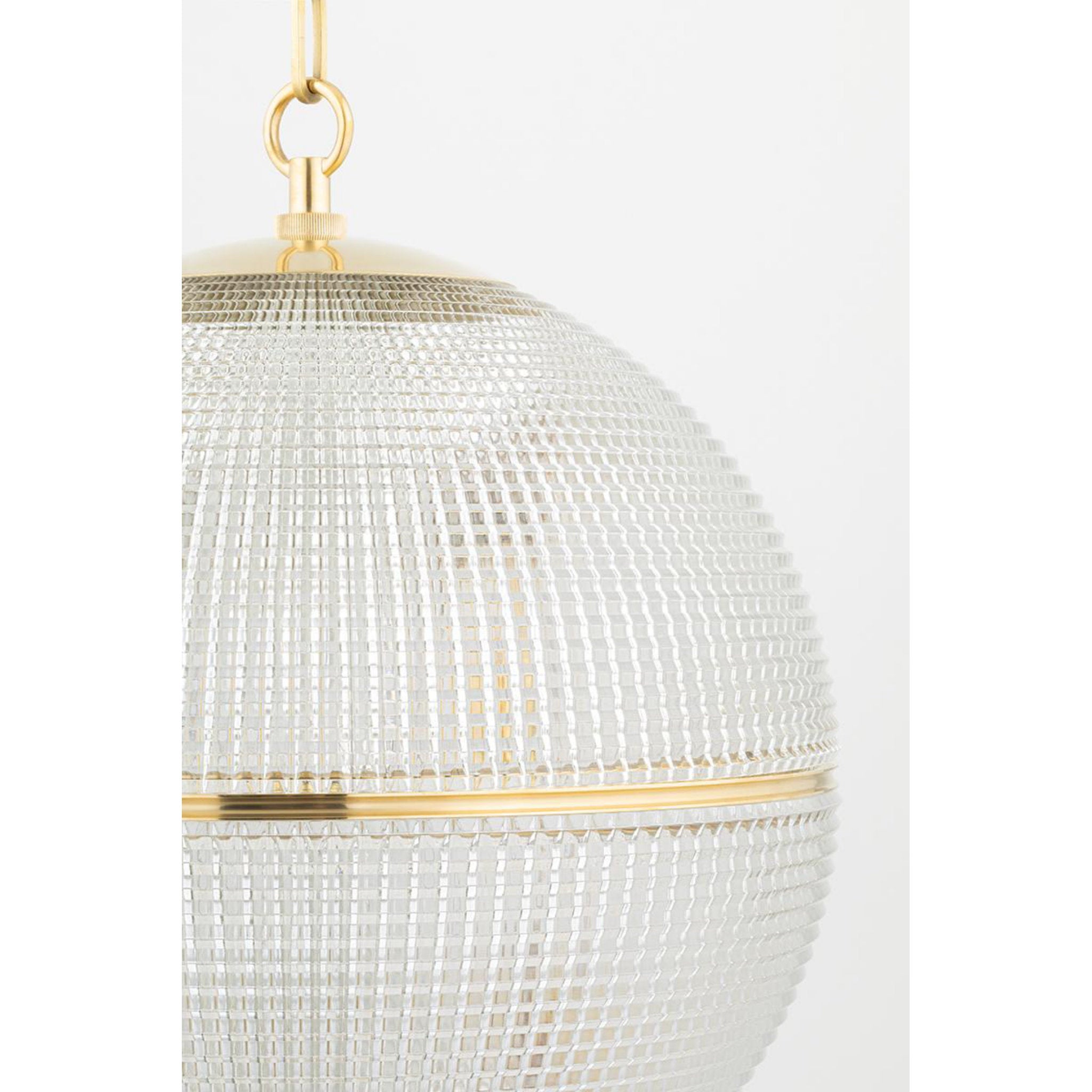 Sphere No. 3 1-Light Pendant in Aged Brass by Mark D. Sikes 13L x 13W x 16.75H