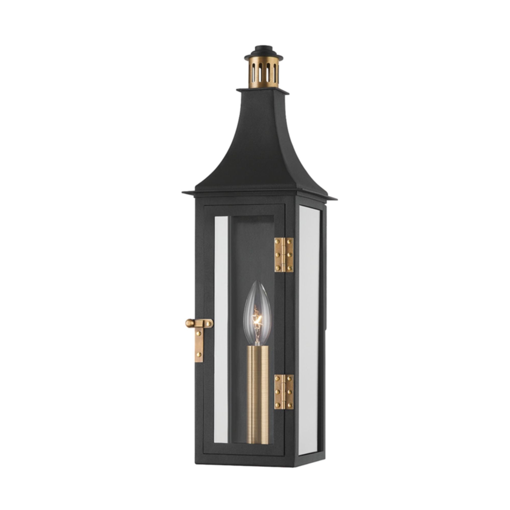 Wes Wall Sconce 1-Light Outdoor LED in Patina Brass 5.5L x 5.5W x 18.75H