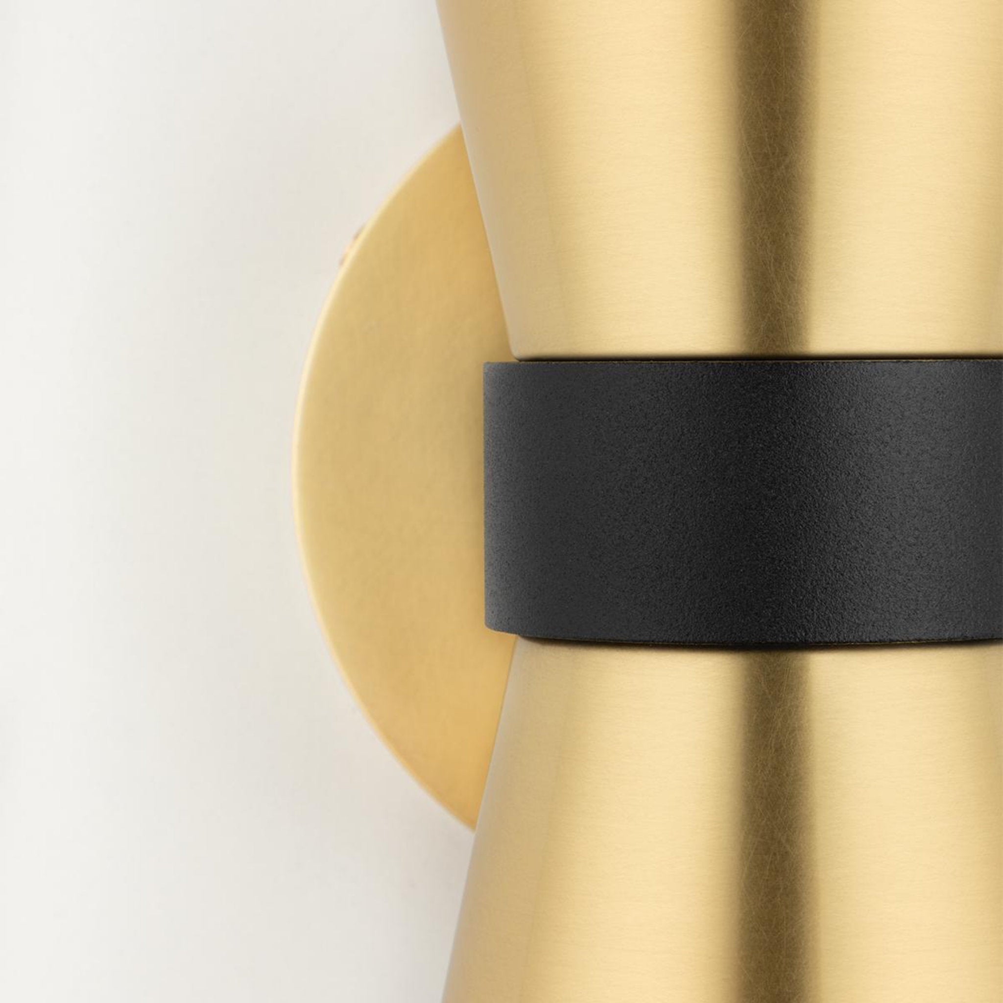 Angie 2-Light Wall Sconce in Aged Brass/Black 4.75L x 4.75W x 15H