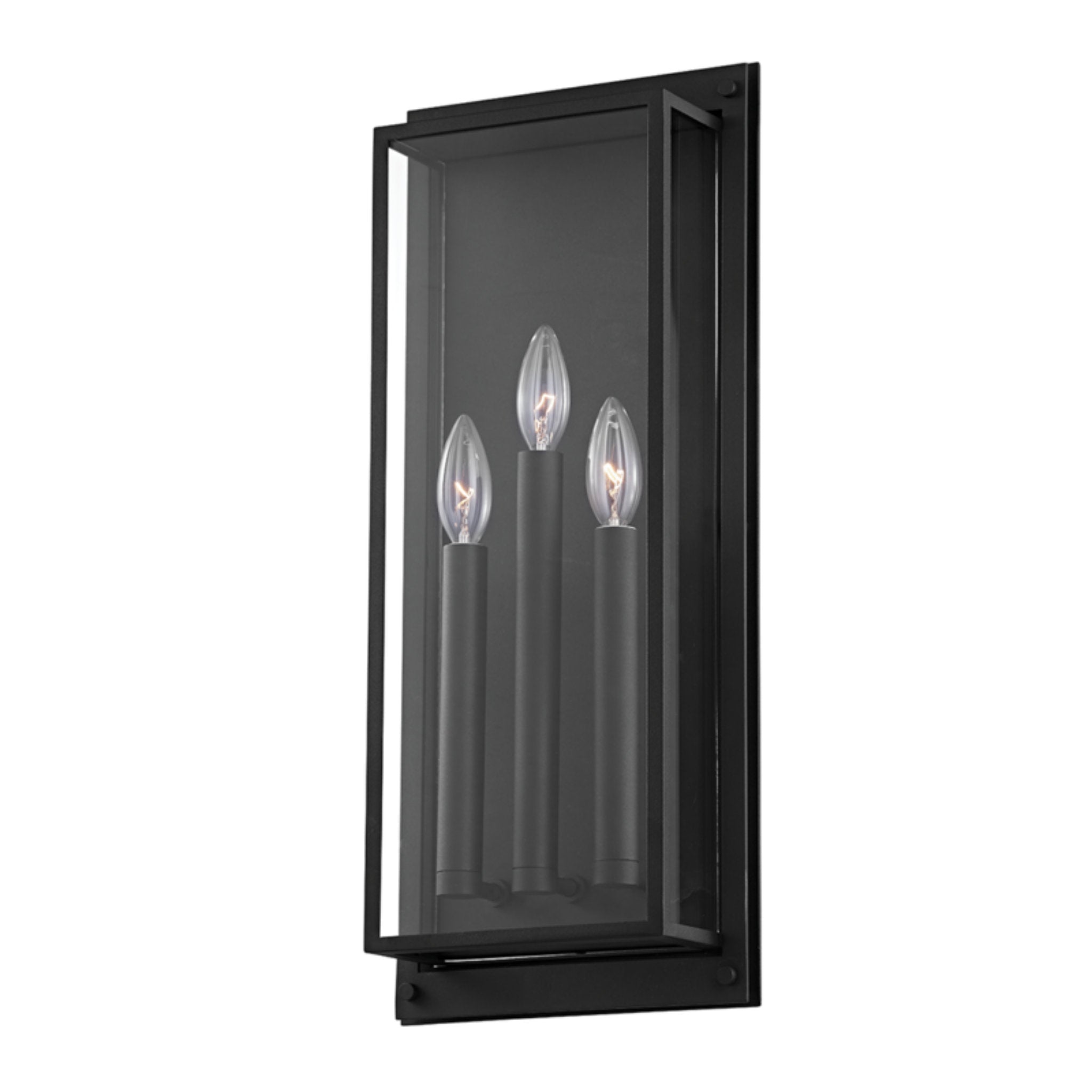 Winslow Wall Sconce 3-Light Outdoor LED in Textured Black 9L x 9W x 21.5H