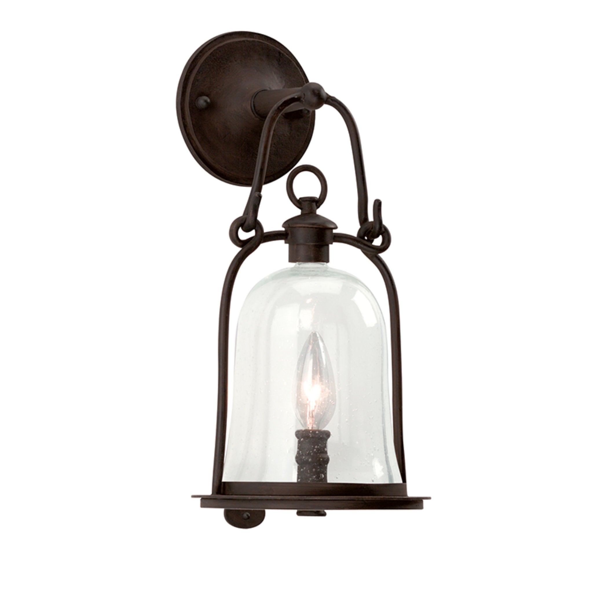 Owings Mill Wall Sconce 1-Light Outdoor LED in Textured Black 4.75L x 4.75W x 16H