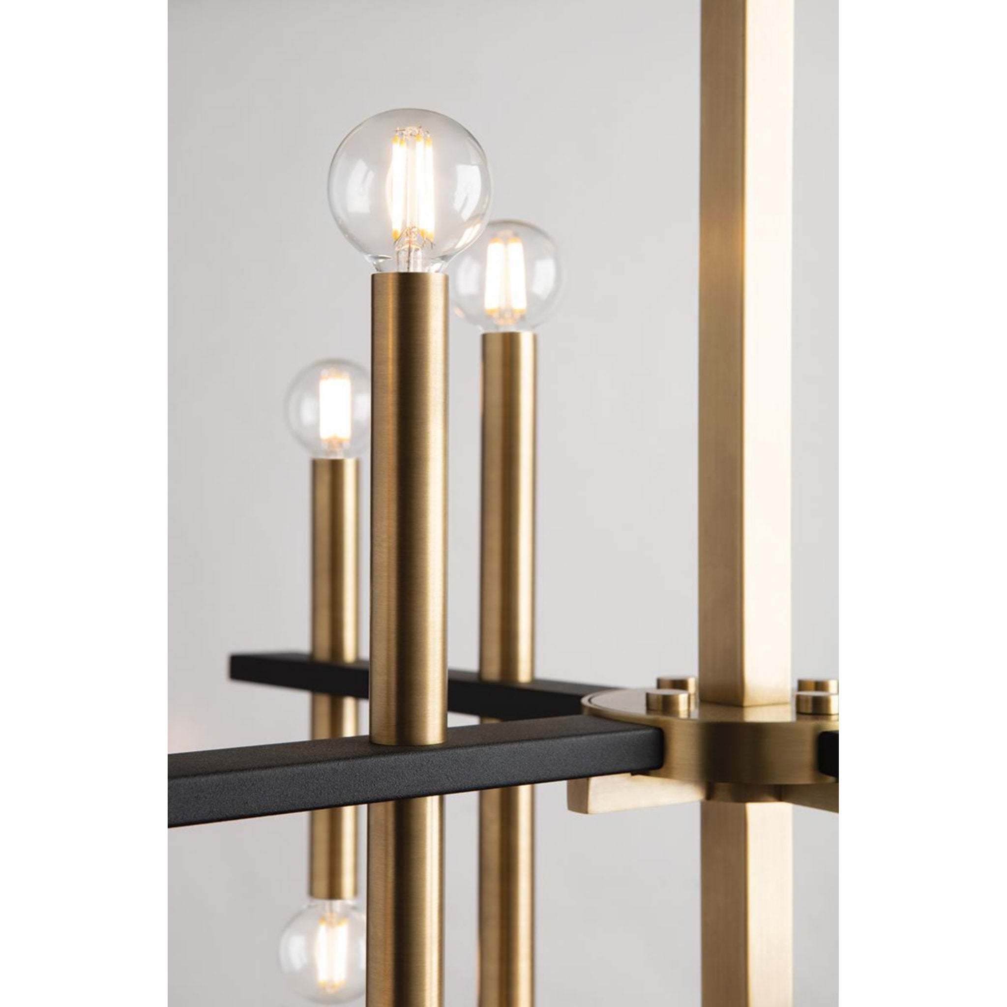 Colette 16-Light Chandelier in Aged Brass/Black 5.5L x 28.75W x 27.25H