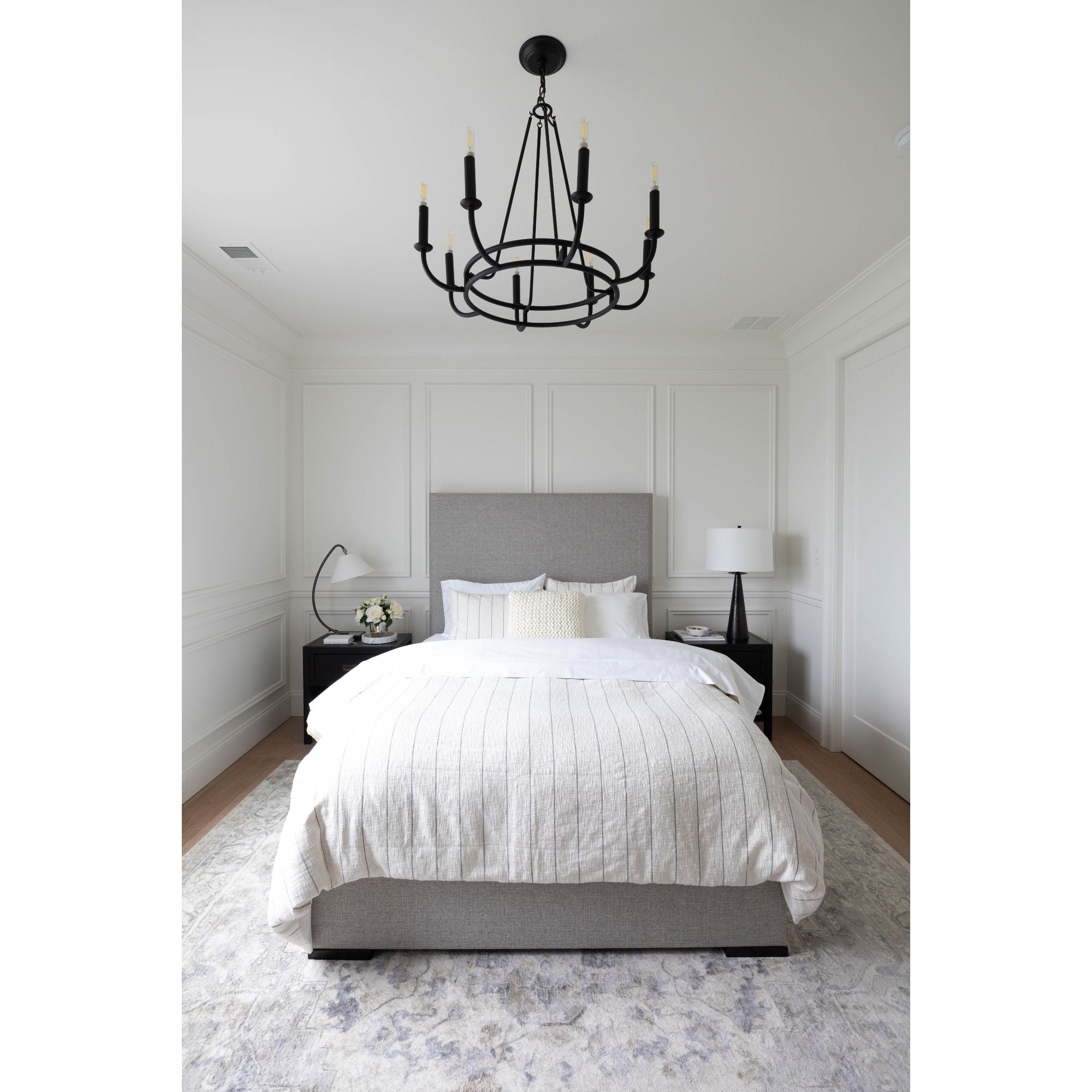 Bailey 8 Light Matte Black Chandelier 28"W x 22"H x 28"D