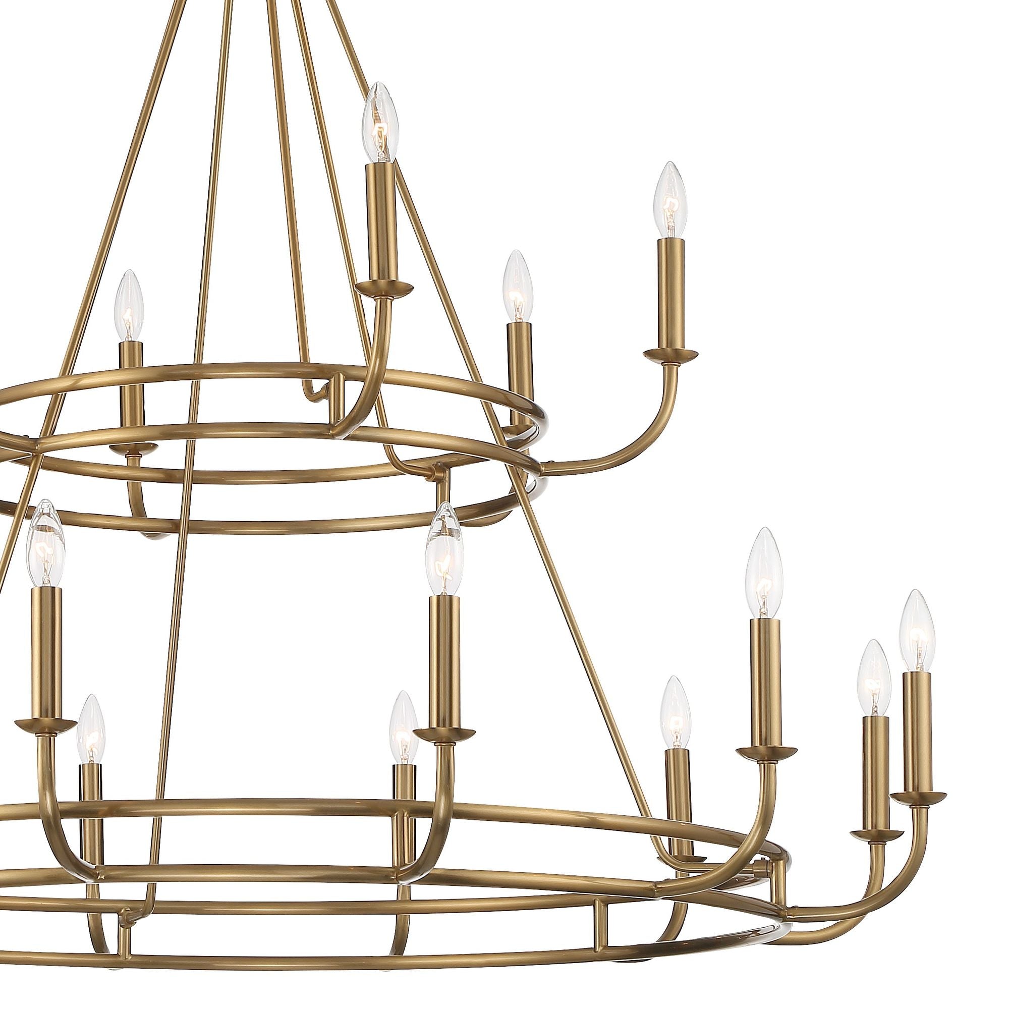 Bailey 18 Light Aged Brass Chandelier 48"W x 39"H x 48"D