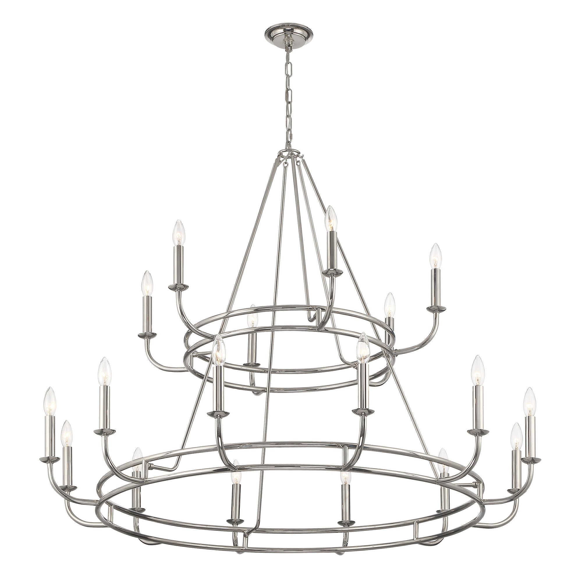 Bailey 18 Light Polished Nickel Chandelier