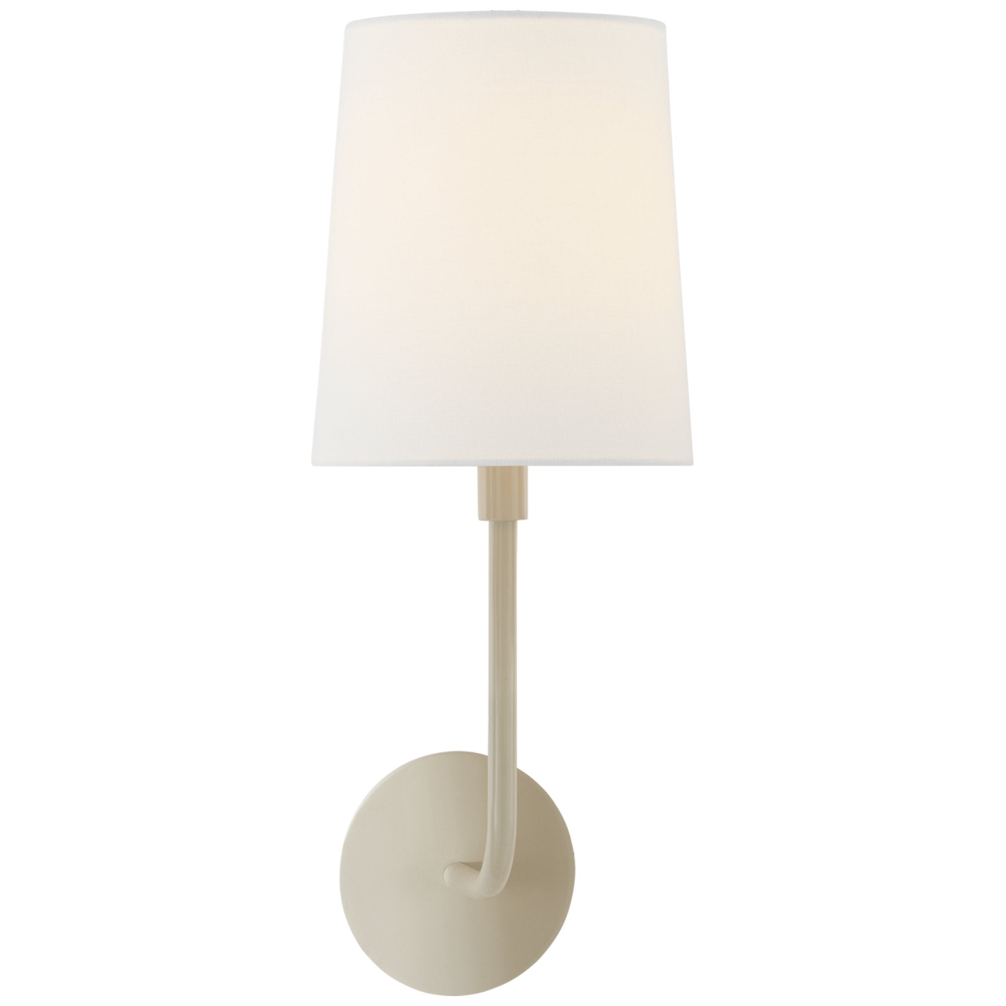 Barbara Barry Go Lightly Sconce in China White with Linen Shade Wall Light W6" x H17"