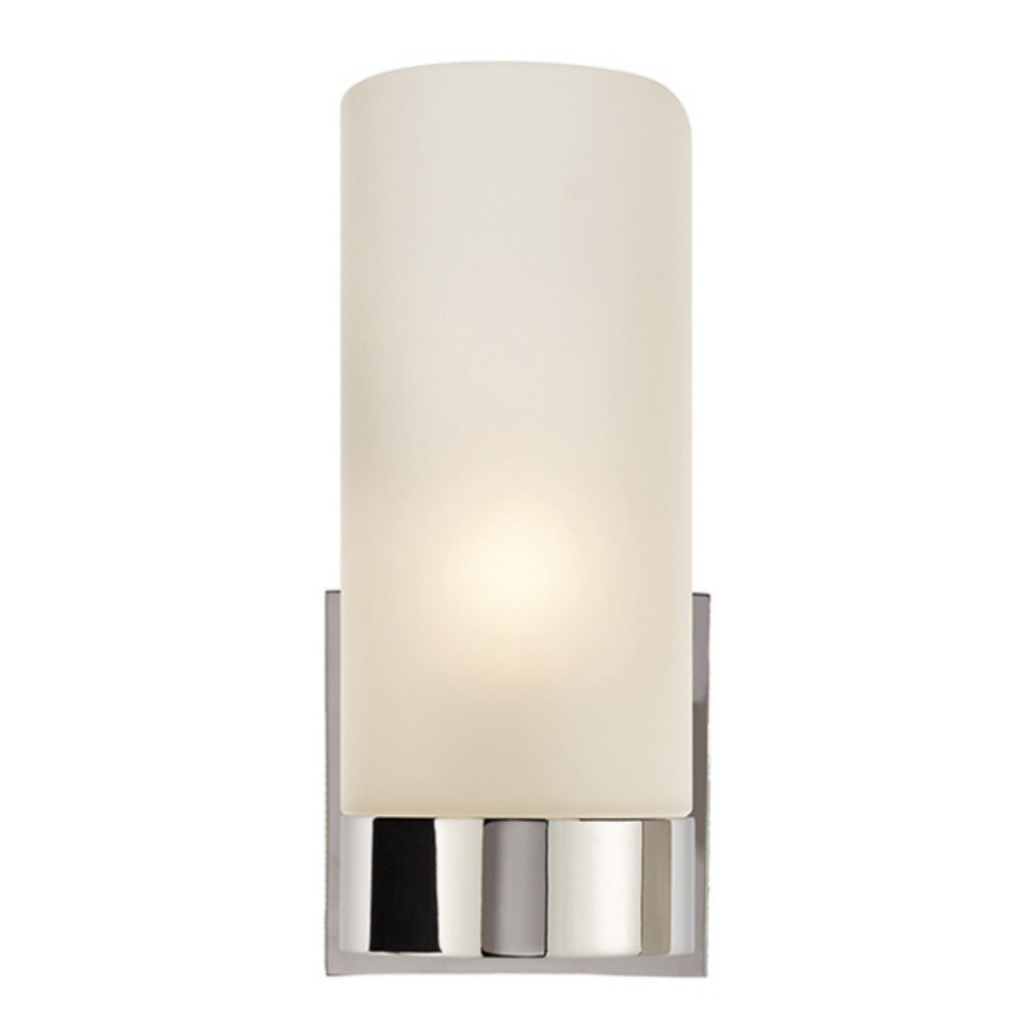 Barbara Barry Urbane Sconce in Polished Nickel with Frosted Glass Wall Light W4" x H9"