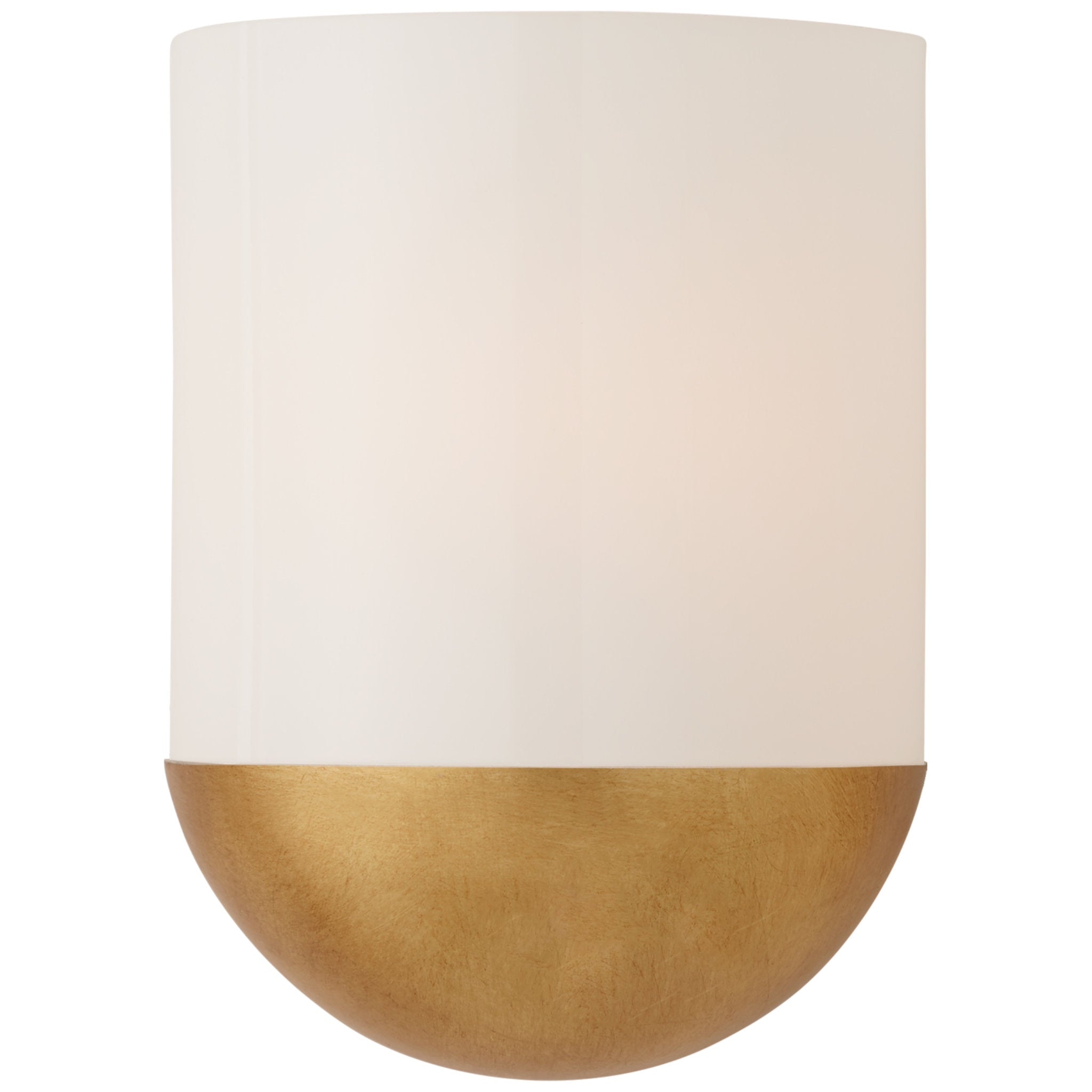 Barbara Barry Crescent Small Sconce in Gild with White Glass Wall Light W8" x H10.25"
