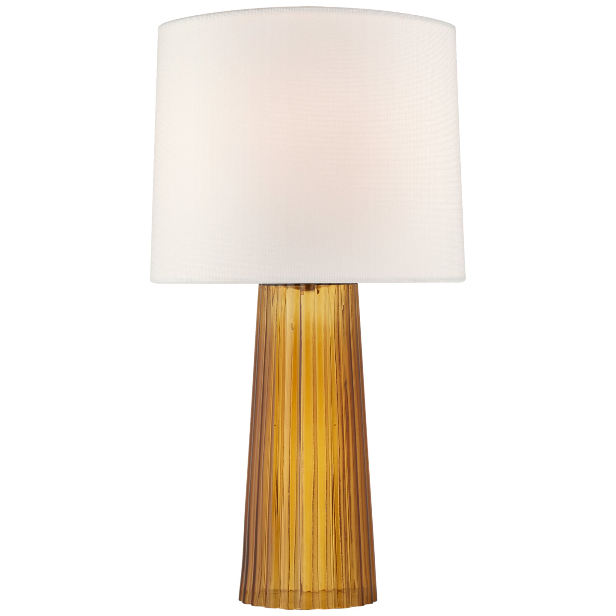 Barbara Barry Danube Medium Table Lamp in Amber with Linen Shade W16" x H28.75"