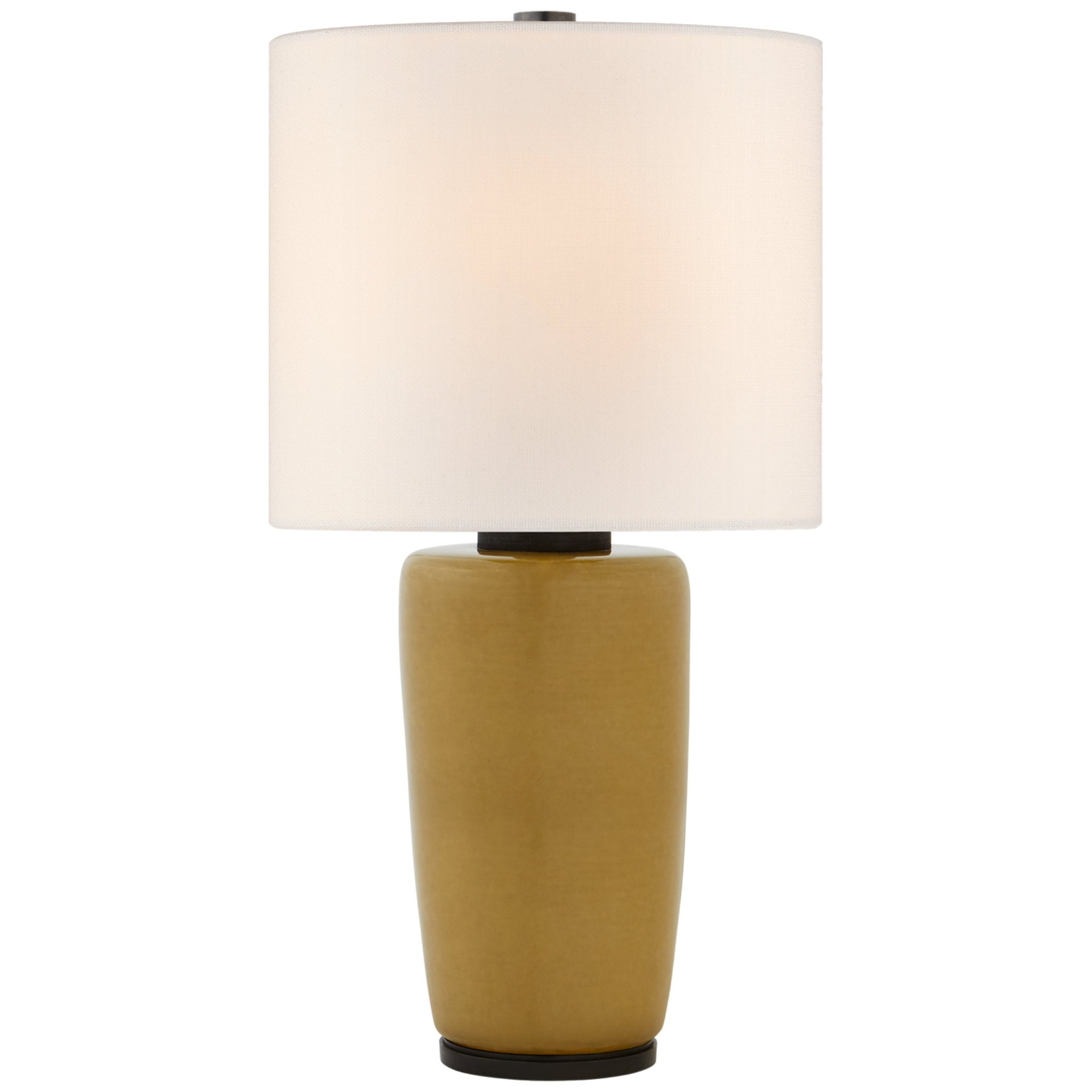 Barbara Barry Chado Large Table Lamp in Dark Moss with Linen Shade W15.75" x H31.25"