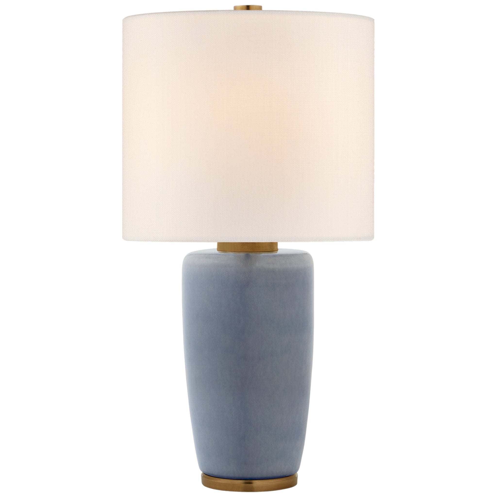Barbara Barry Chado Large Table Lamp in Polar Blue Crackle with Linen Shade W15.75" x H31.25"