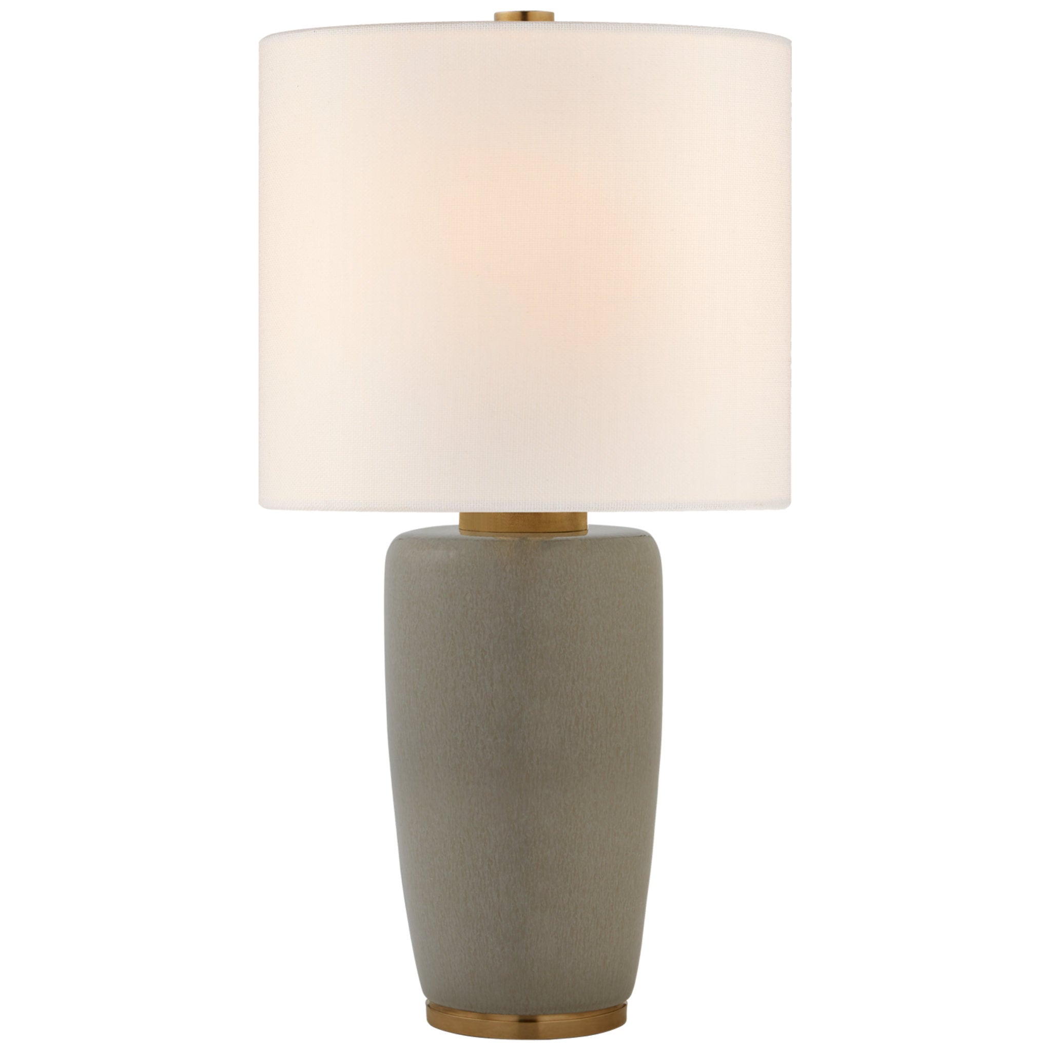 Barbara Barry Chado Large Table Lamp in Shellish Gray with Linen Shade W15.75" x H31.25"