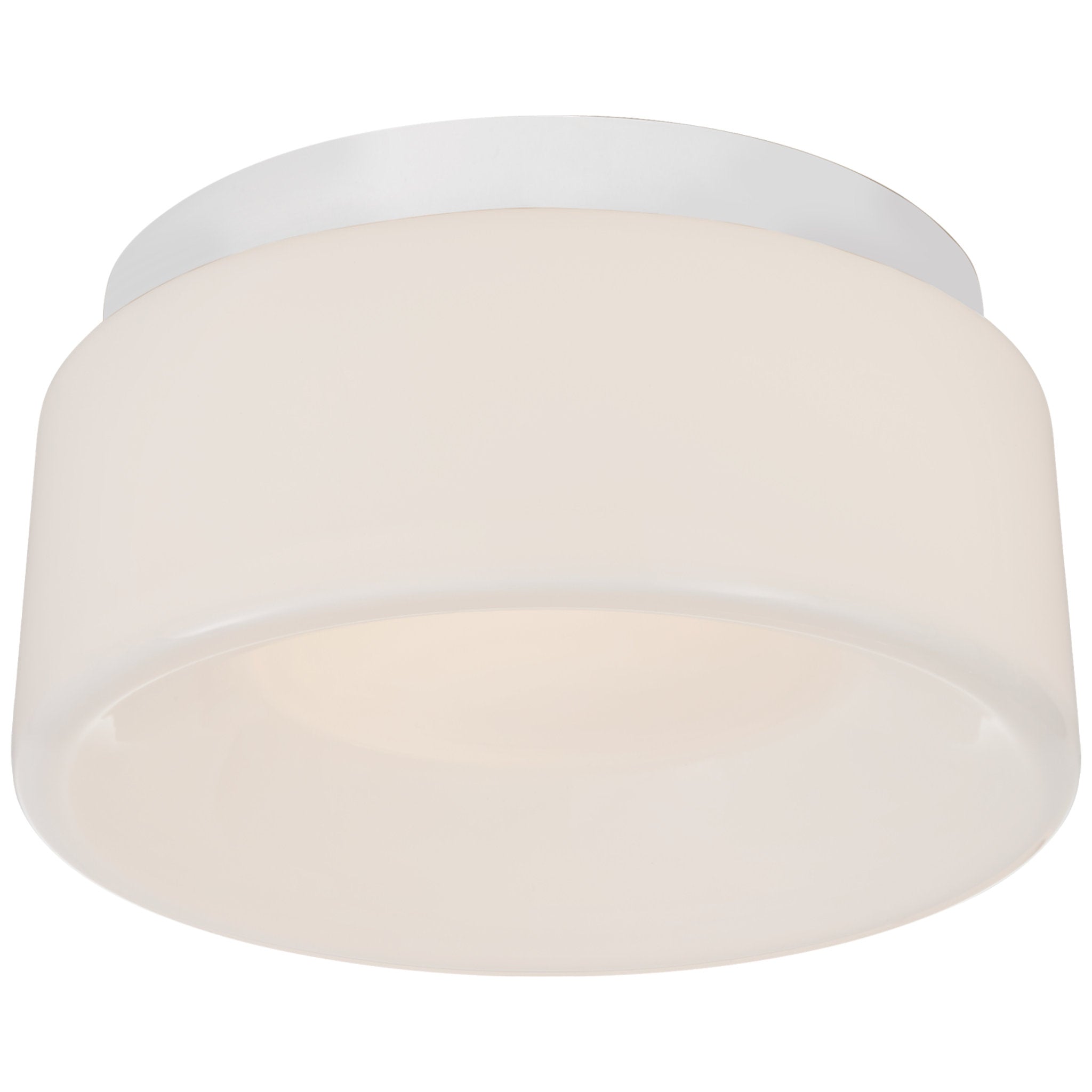 Barbara Barry Halo 5.5" Solitaire Flush Mount in Matte White with White Glass Ceiling Light W5.5" x H2.25"