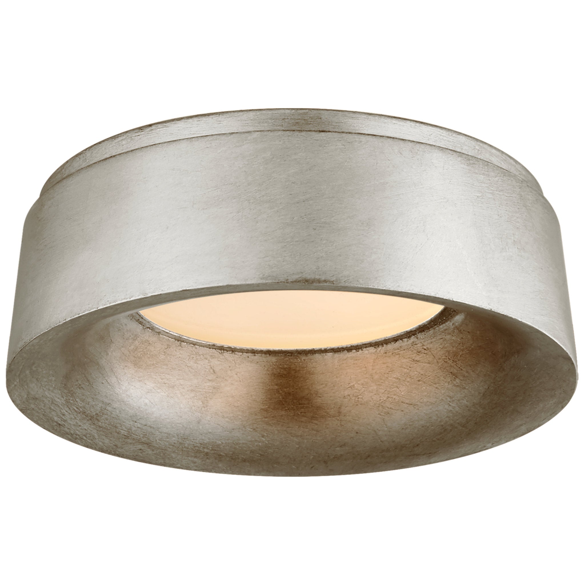 Barbara Barry Halo Small Flush Mount in Burnished Silver Leaf Ceiling Light W11.25" x H4.25"