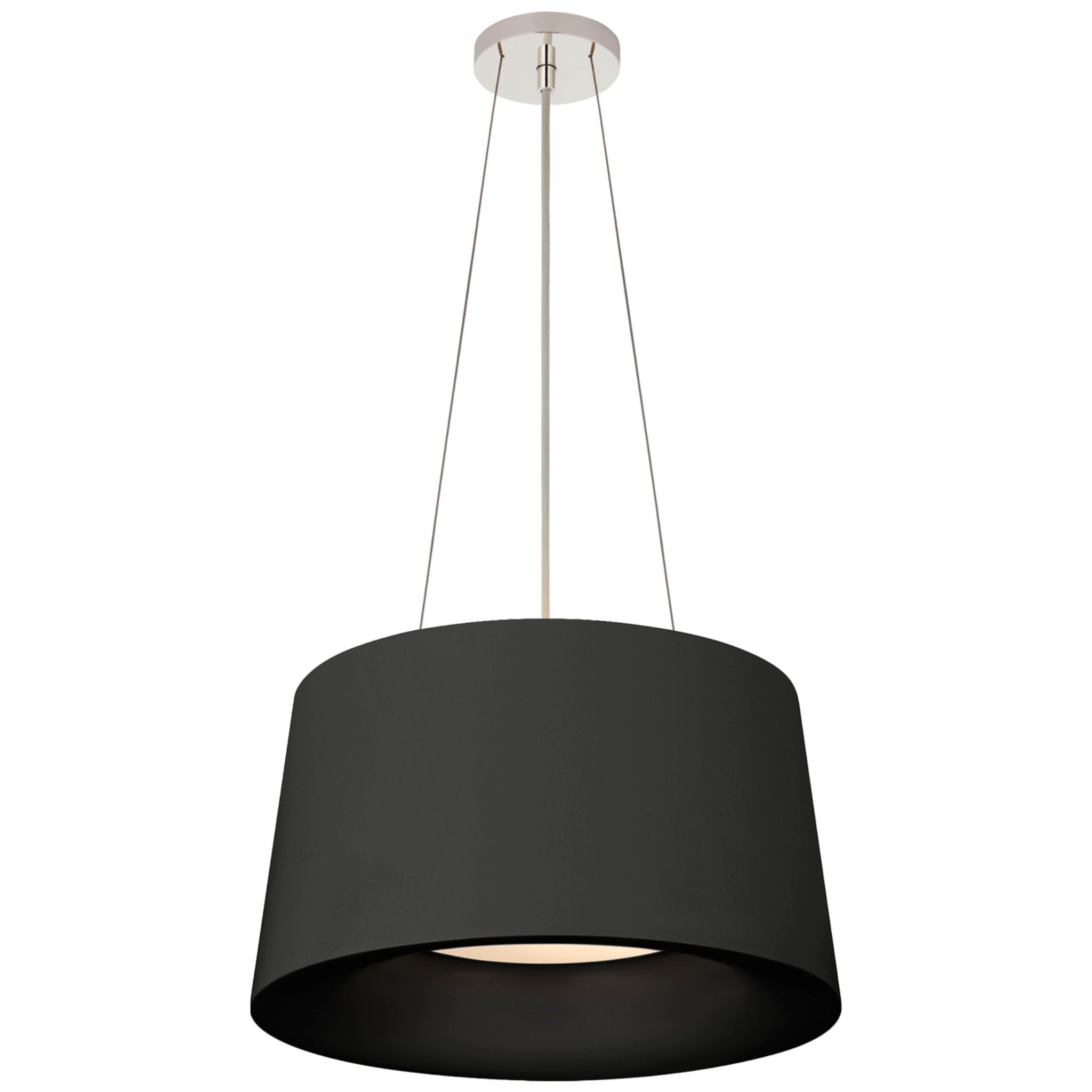 Barbara Barry Halo Small Hanging Shade in Matte Black Ceiling Light W19"