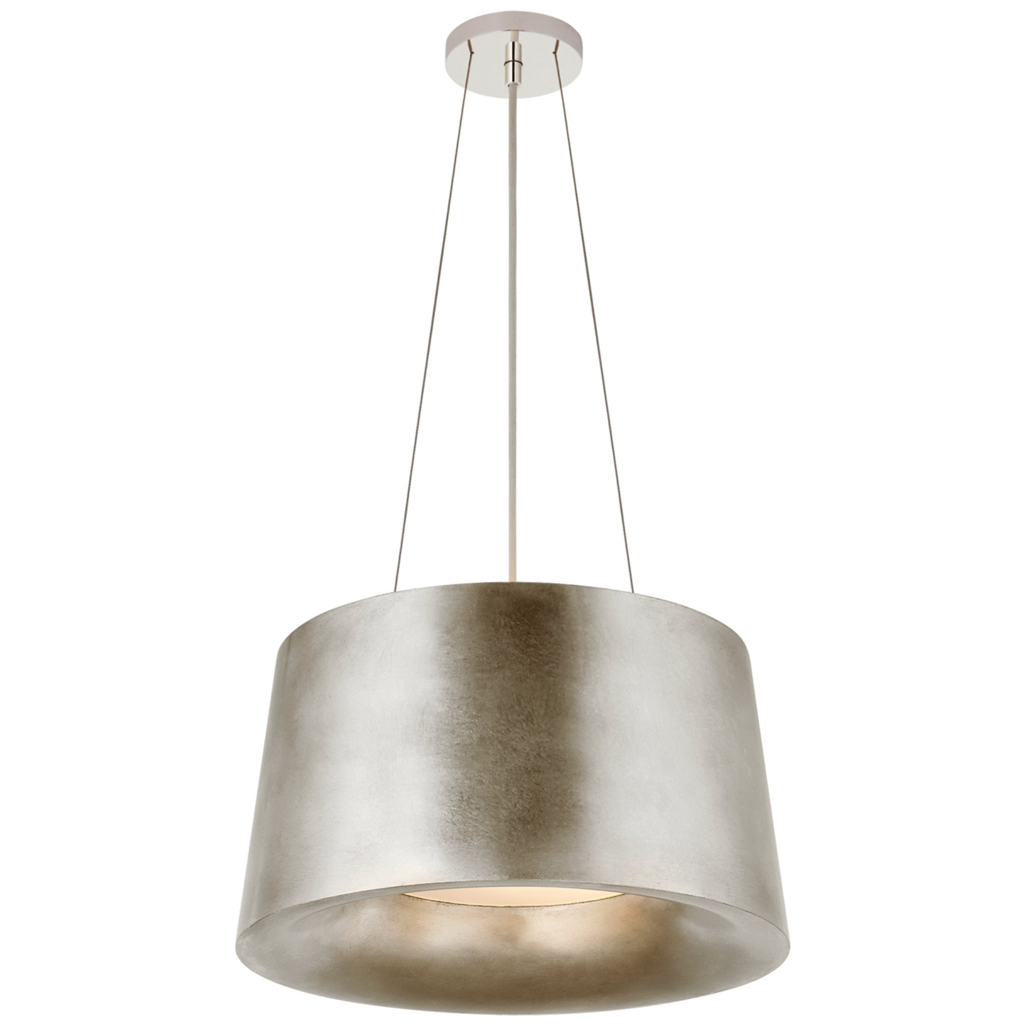 Barbara Barry Halo Small Hanging Shade in Burnished Silver Leaf Ceiling Light W19"