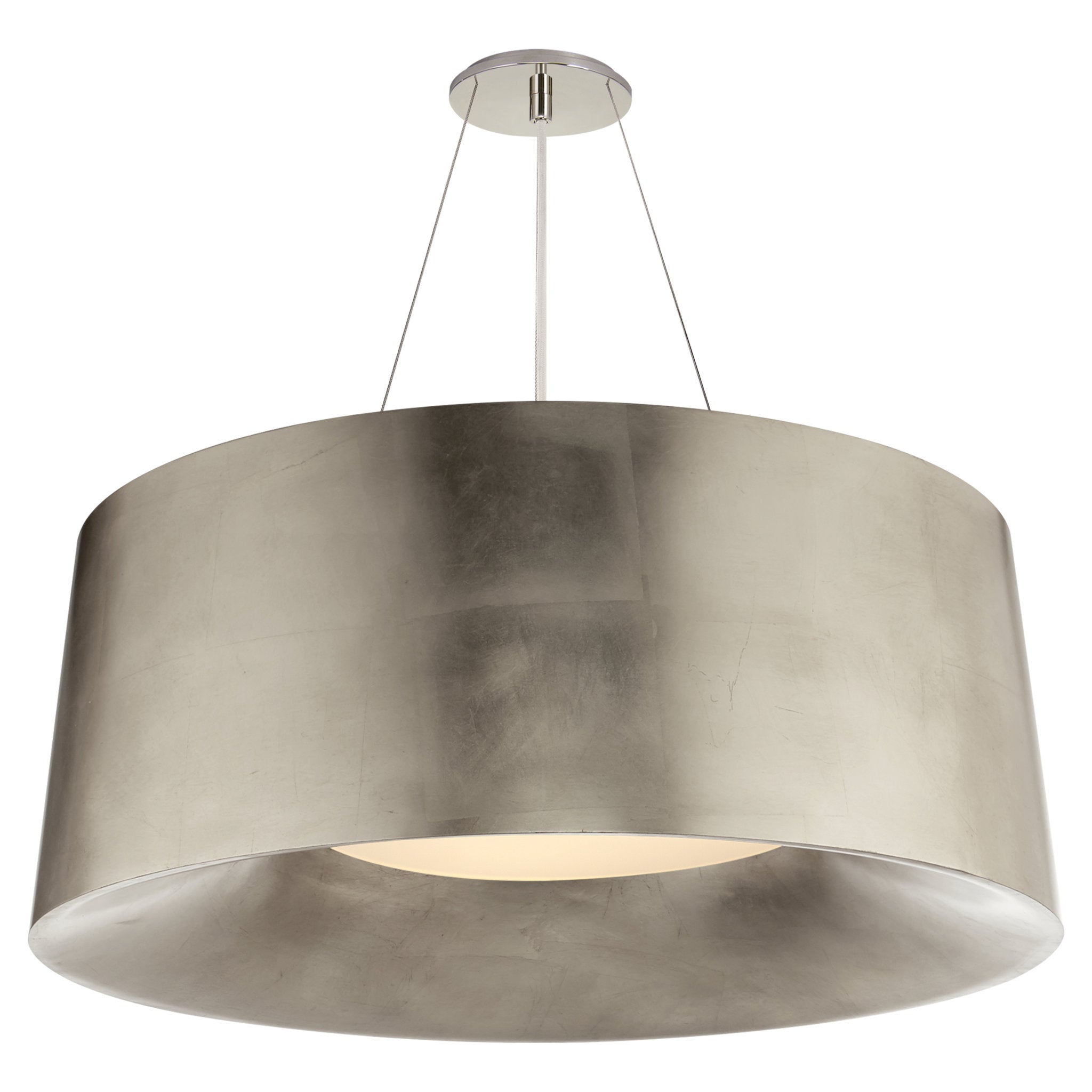 Barbara Barry Halo Medium Hanging Shade in Burnished Silver Leaf Ceiling Light W27.5"