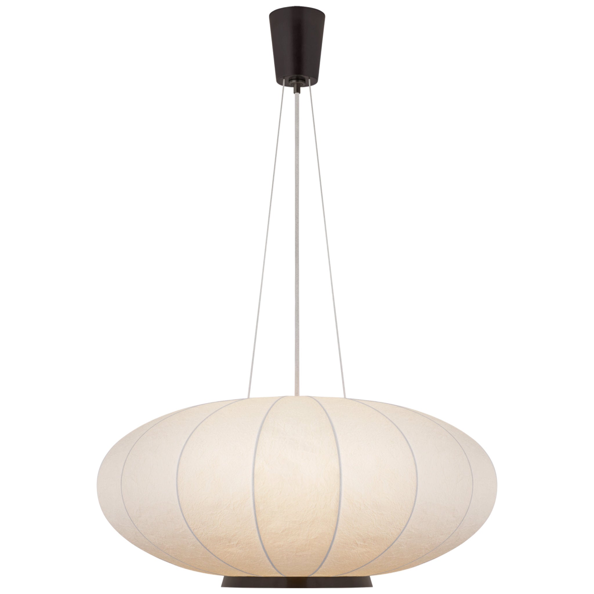 Barbara Barry Paper Moon Large Hanging Shade in Bronze with Rice Paper Shade Ceiling Light W36"