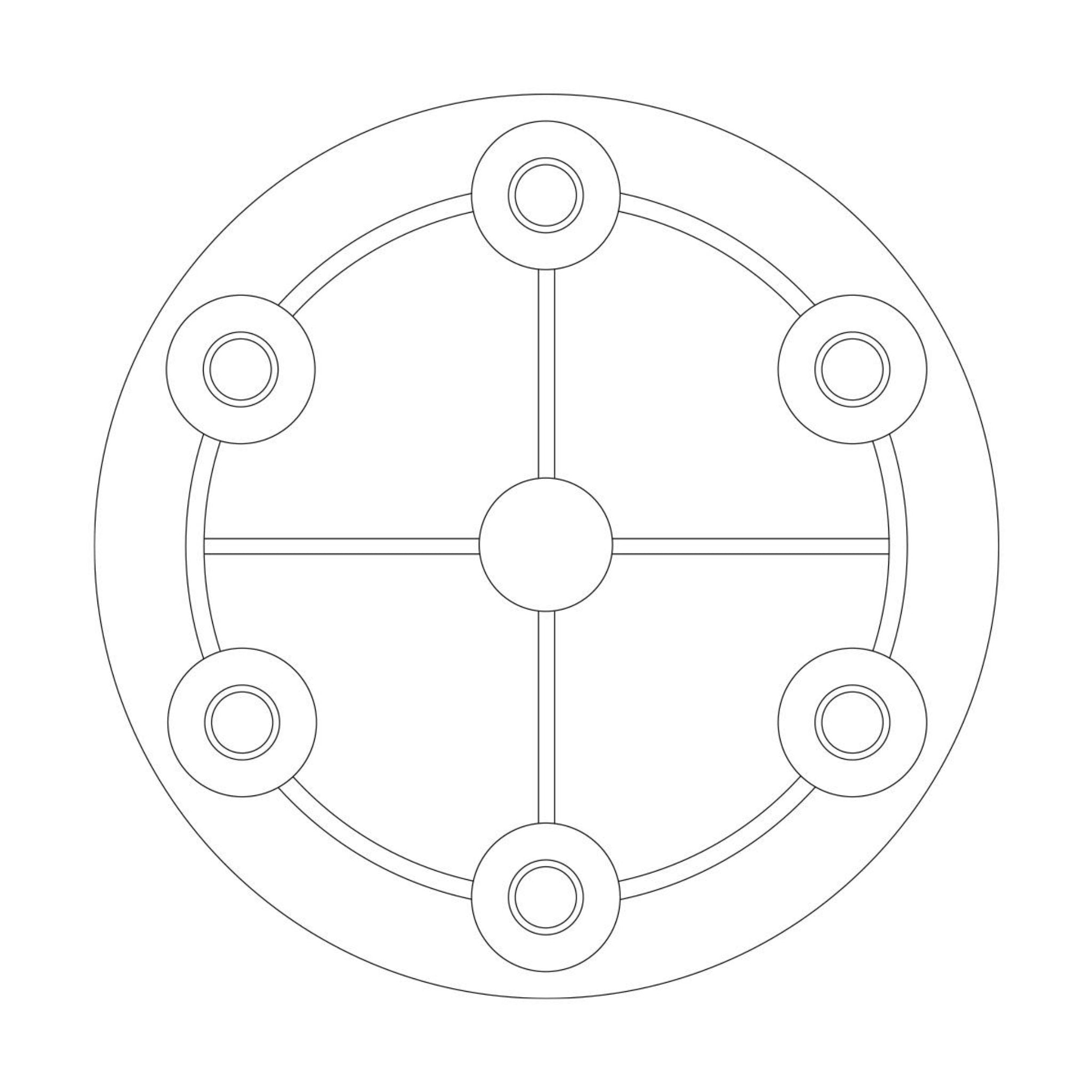 Durham 6-Light Chandelier in Polished Nickel 30.75L x 30.75W x 12H