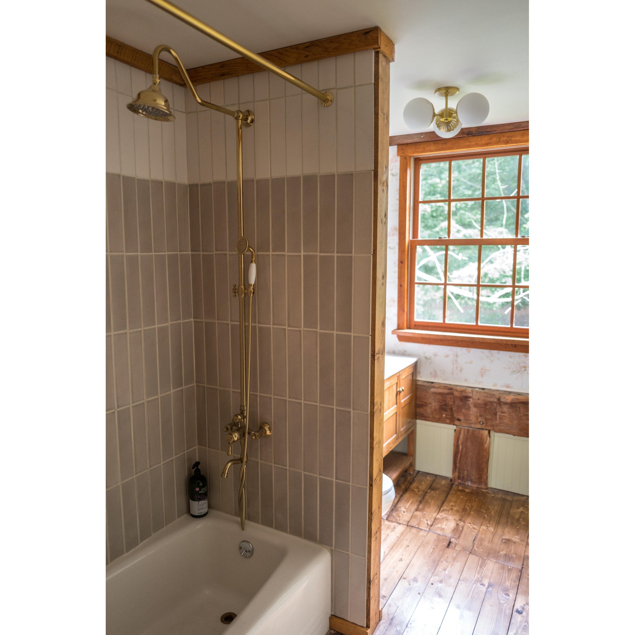 Paige 3-Light Semi Flush in Aged Brass 16.25L x 16.25W x 7.75H