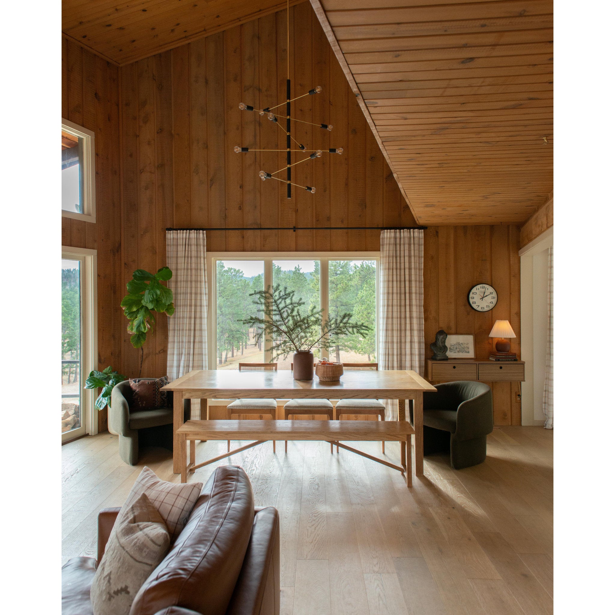 Astrid 12-Light Chandelier in Aged Brass/Black 36L x 36W x 44.5H