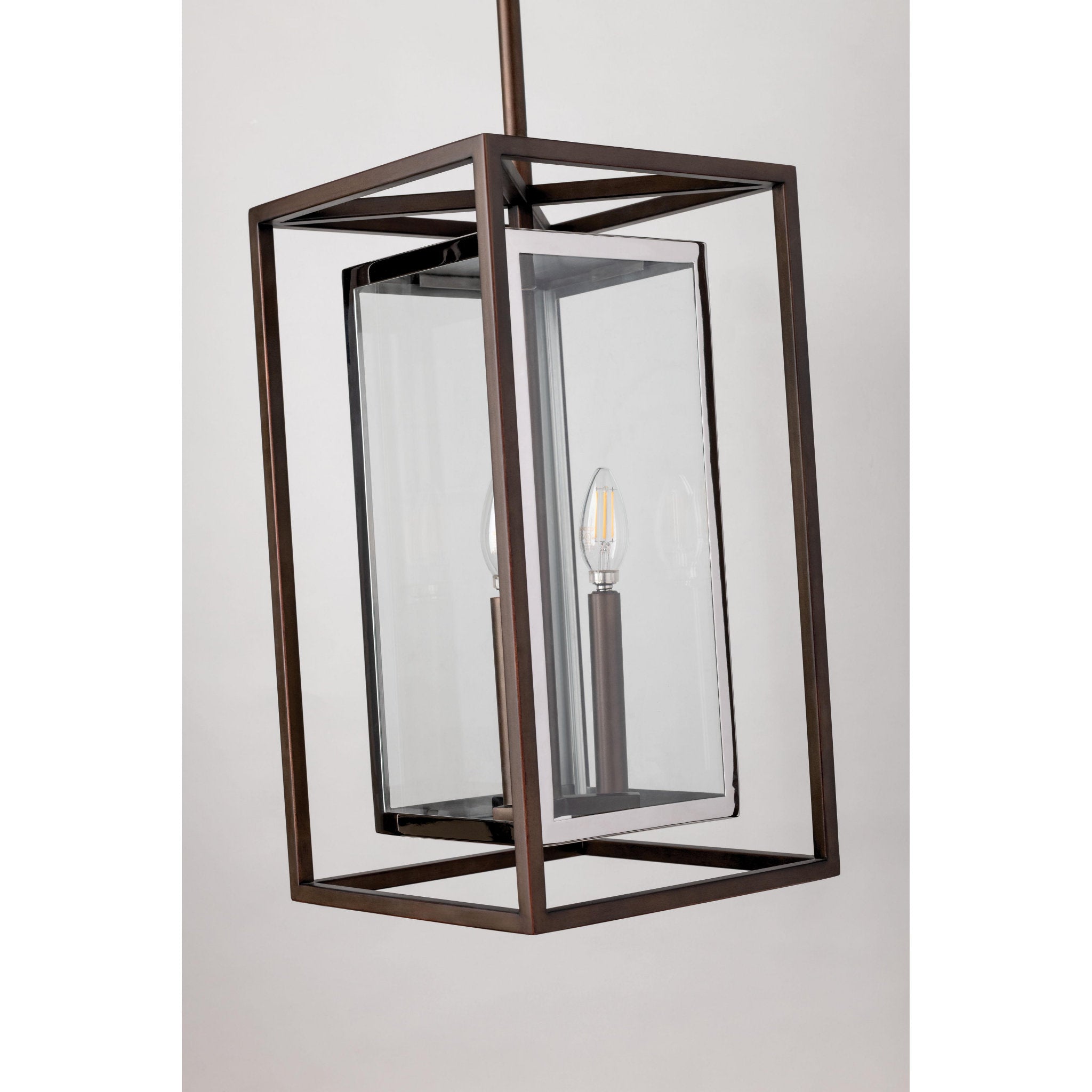 Morgan Lantern 3-Light Outdoor LED in Bronze/Stainless Steel 10.5L x 10.75W x 27.75H