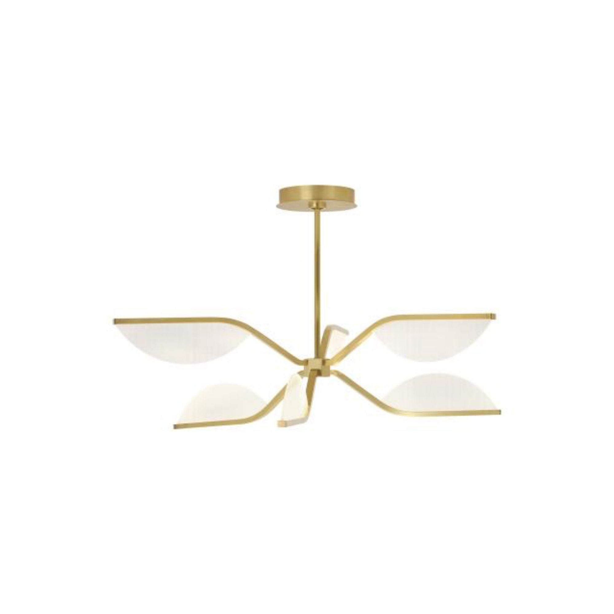 Belterra 30 Flushmount/Chandelier Chandeliers 1-Light LED 3000K Natural Brass by Sean Lavin